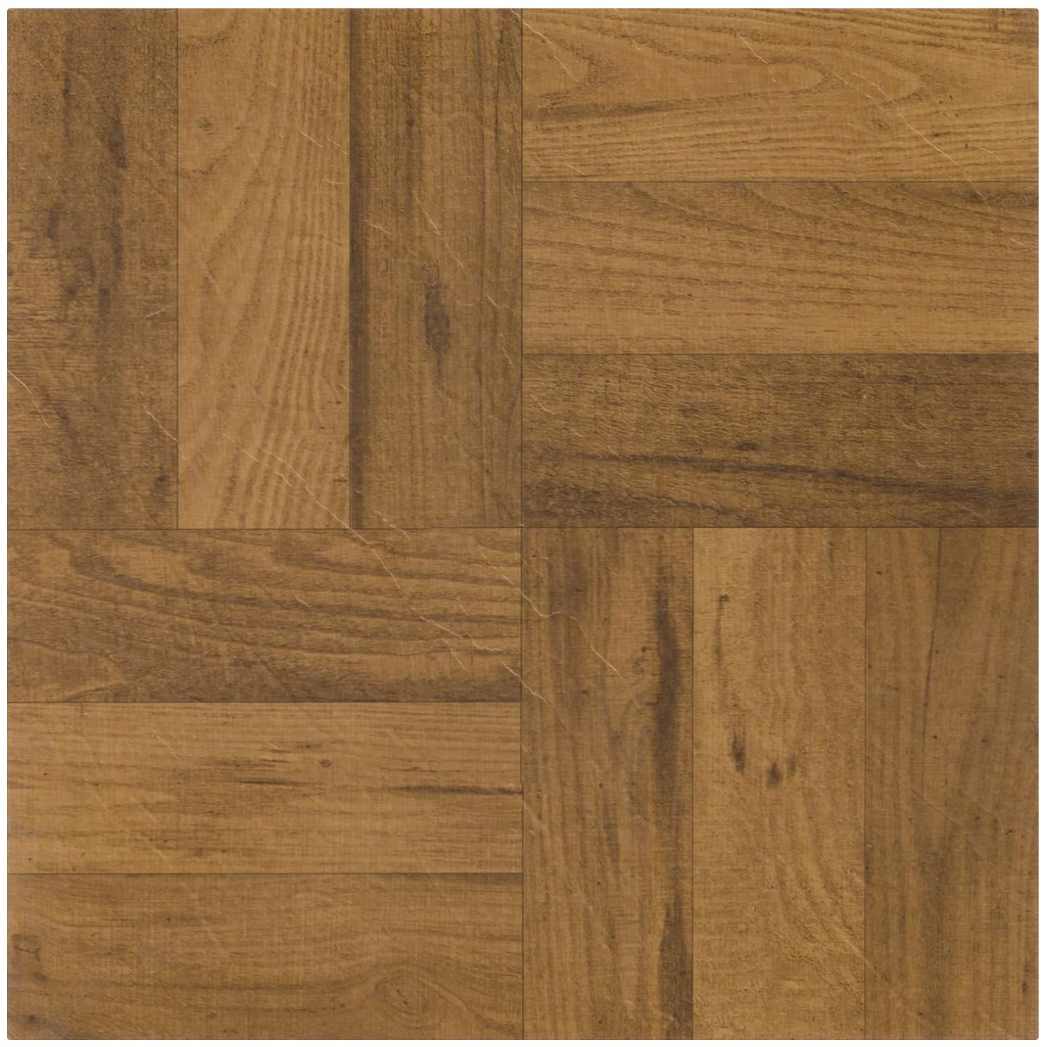 Easy Install Vinyl Floor Tiles – 3 Finger Medium Oak Parquet