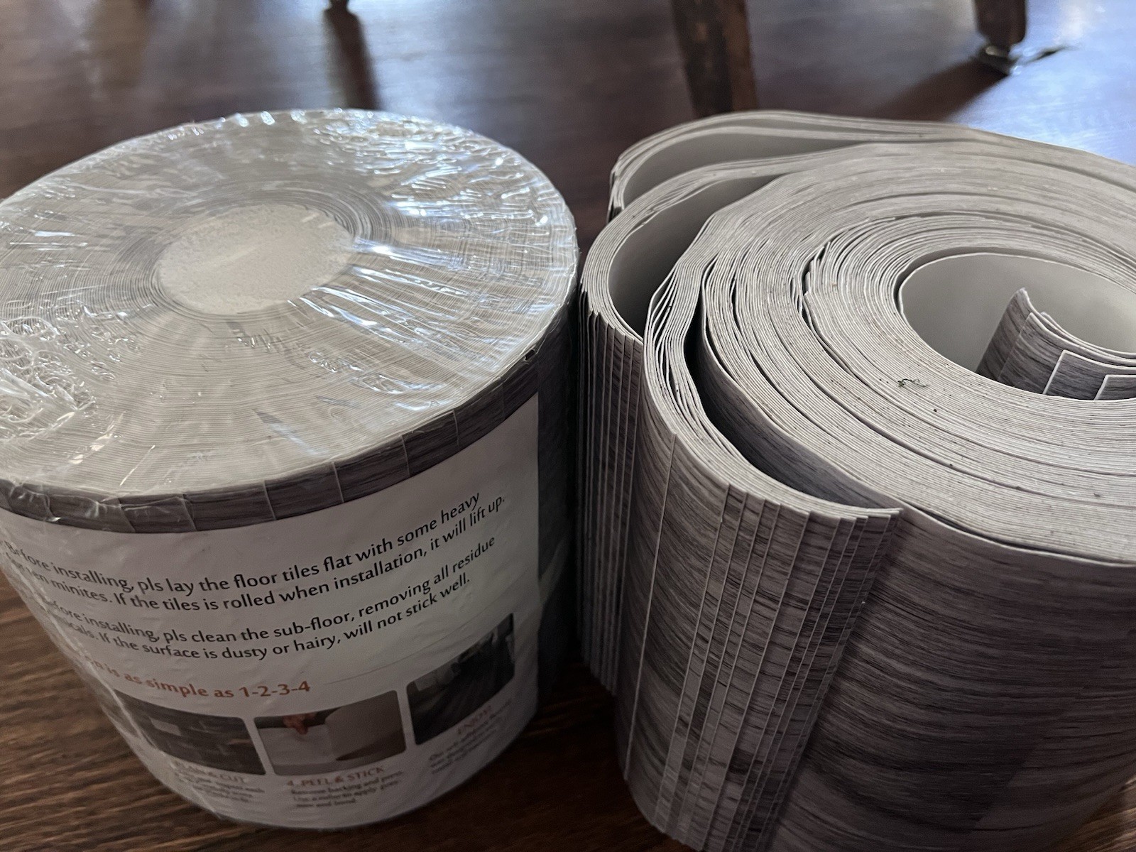 Peel and Stick Floor Tiles 36″x6″ Waterproof Grey Vinyl 71 Pack – Read