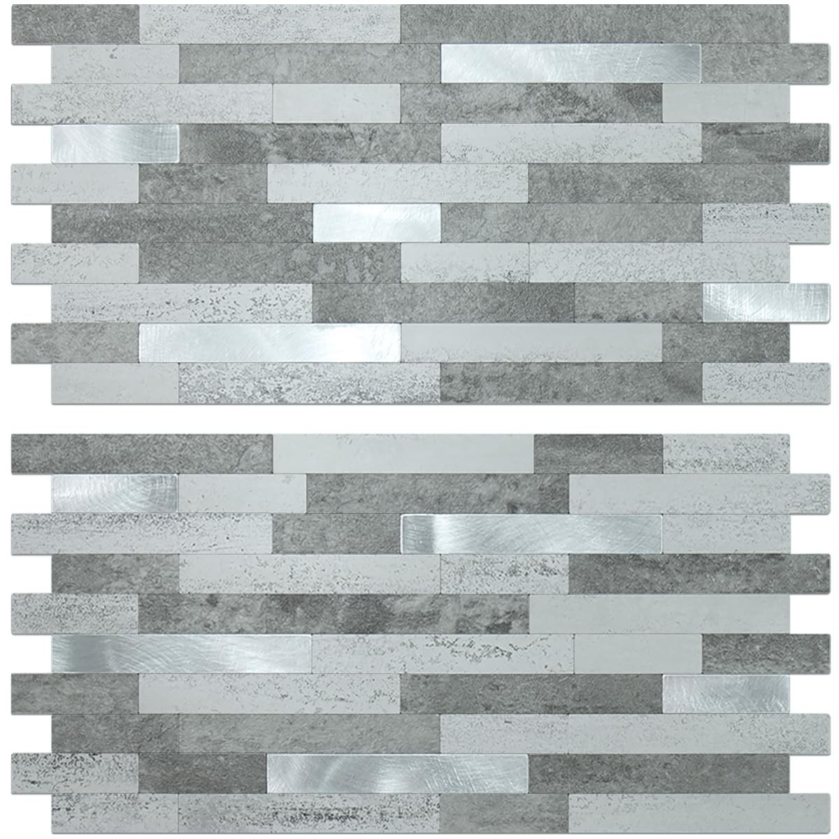 AULIGET 20 Sheets Faux Stone Peel and Stick Backsplash, Grey Slate Look PVC W…