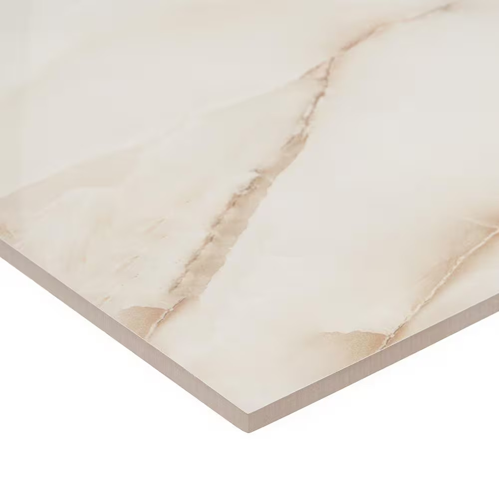 Selene Onyx Pearl 24 In. X 48 In. Polished Porcelain Floor and Wall Tile (15.49
