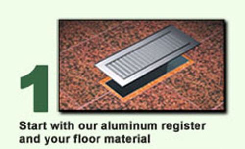 Chameleon Hard Surface Floor Vent Registers for Tile Hardwood &Laminate floors