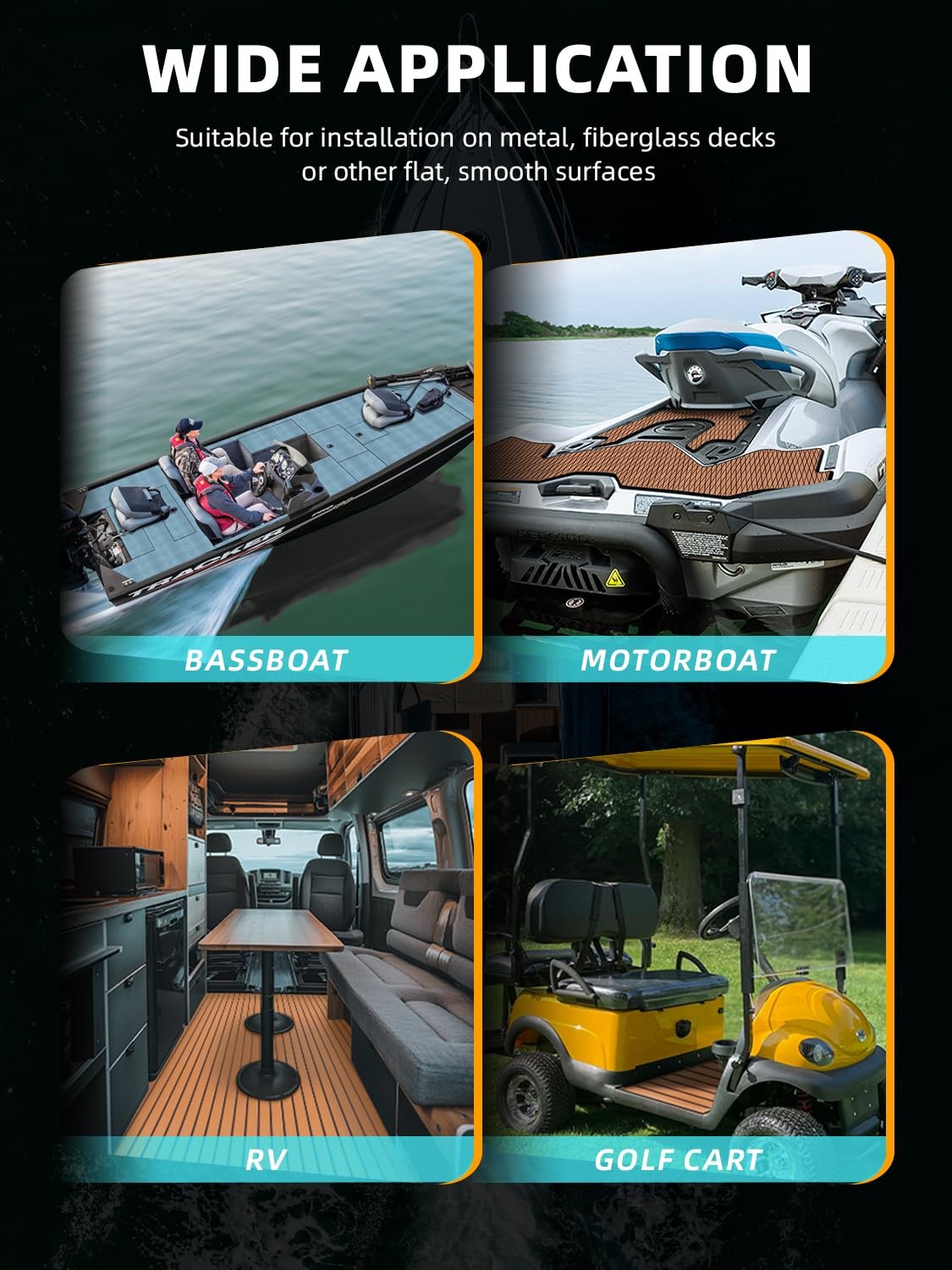Boat Flooring EVA Foam Marine Mat Non Slip Self Adhesive Flooring