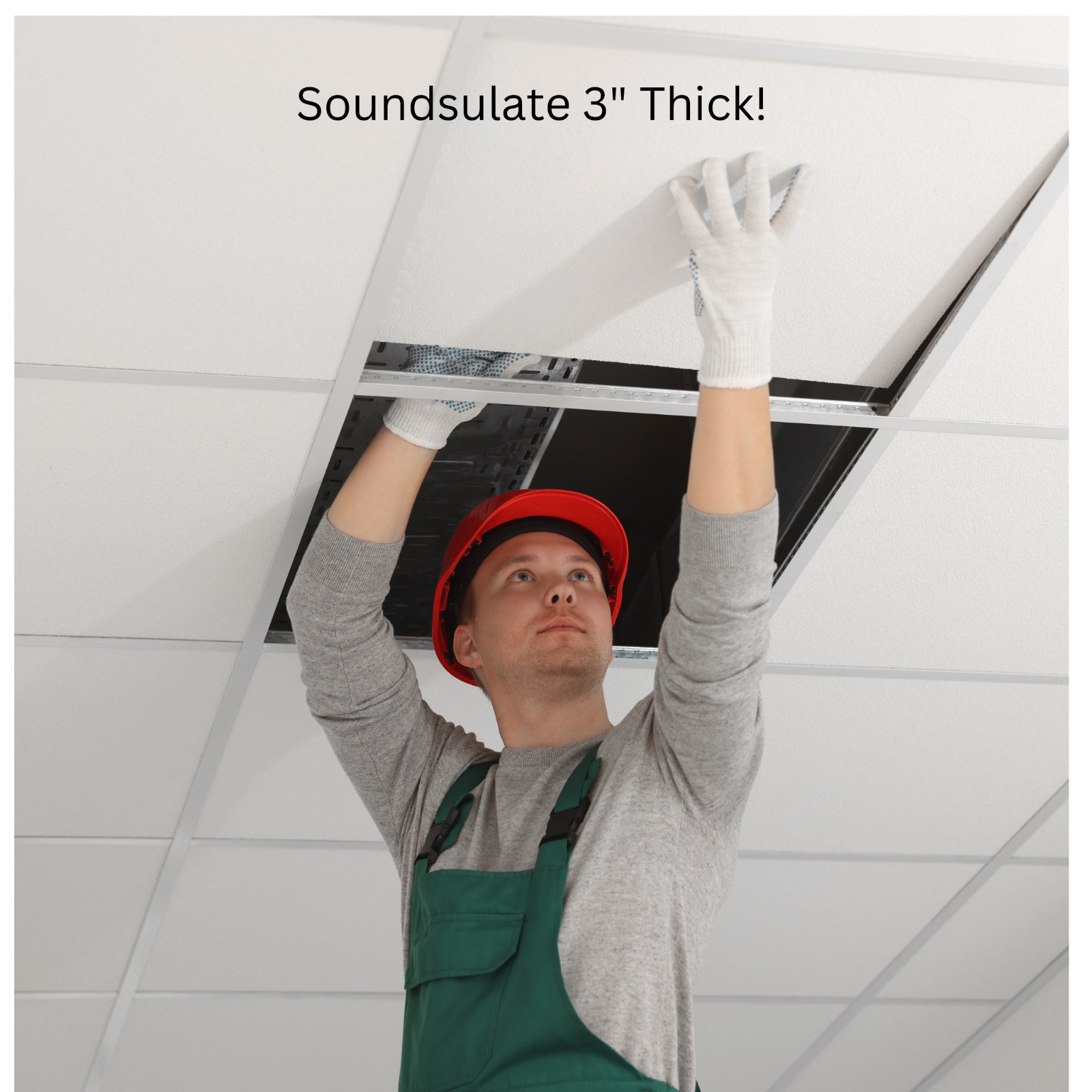 White Acoustical, Insulating Fiberglass Ceiling Tiles, Panels 3 Inches Thick