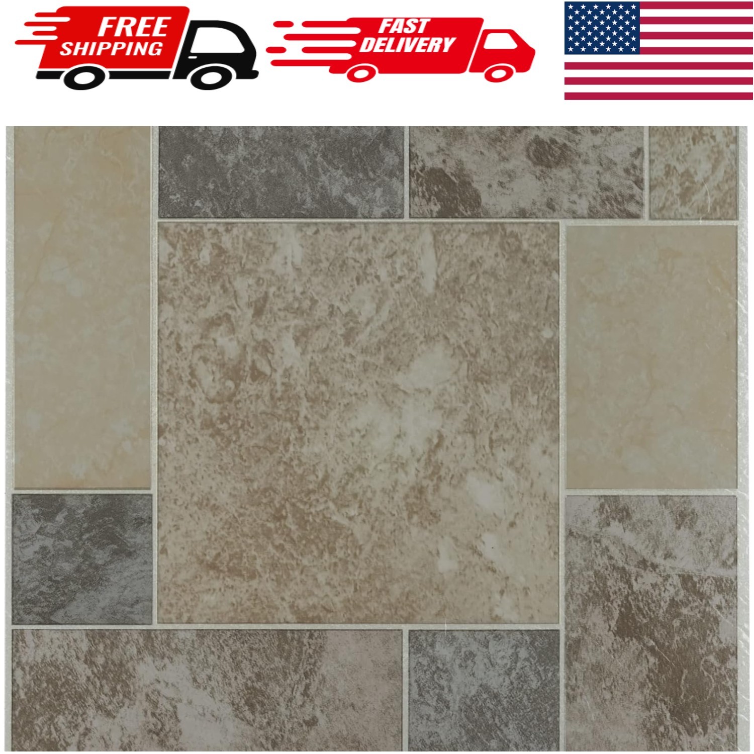 20-Pack Nexus Peel and Stick Vinyl Tiles – Elegant Ancient Beige Marble Look