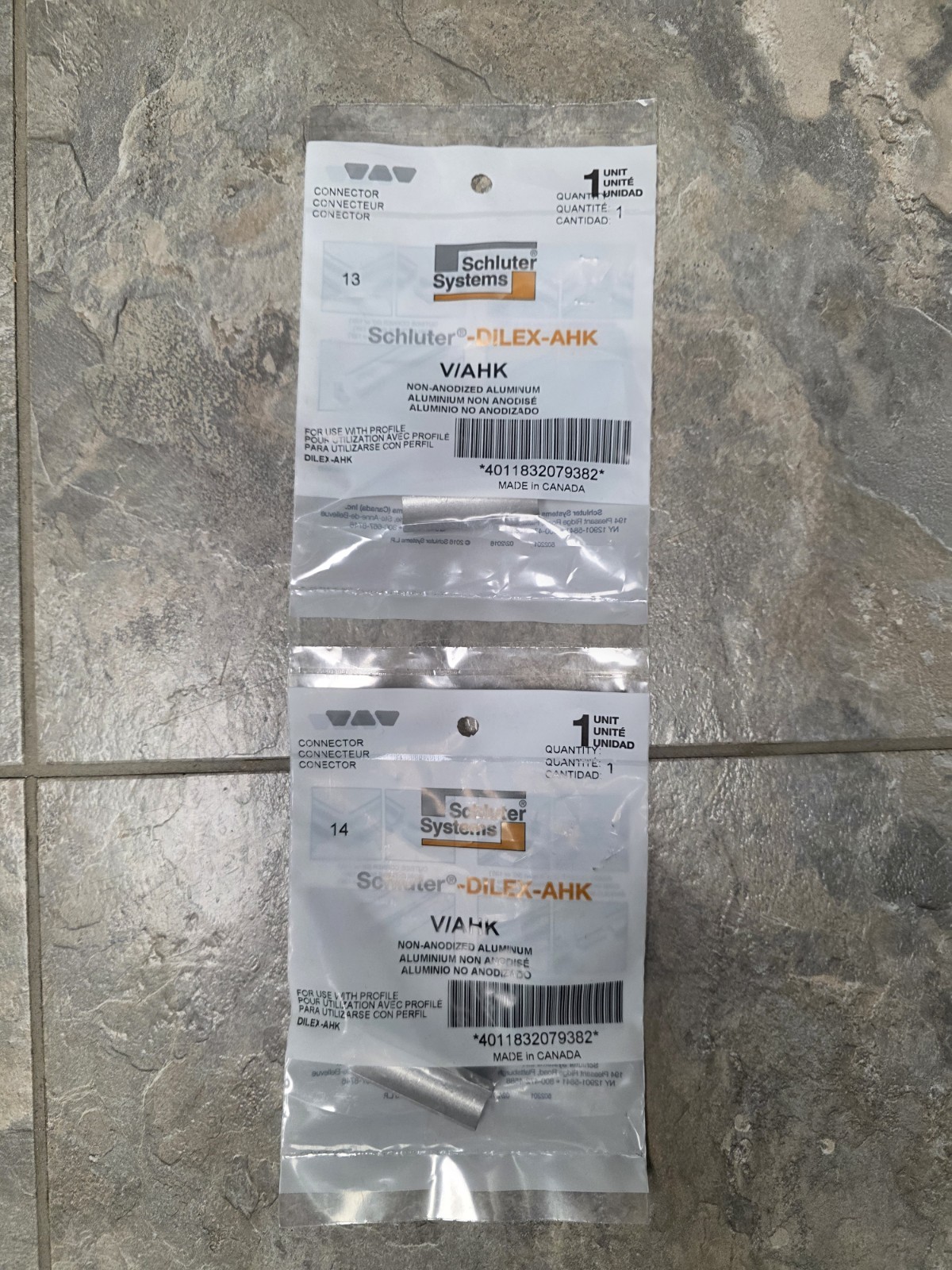 Schluter Systems V/AHK Anodized Aluminum Connector 2 Pack