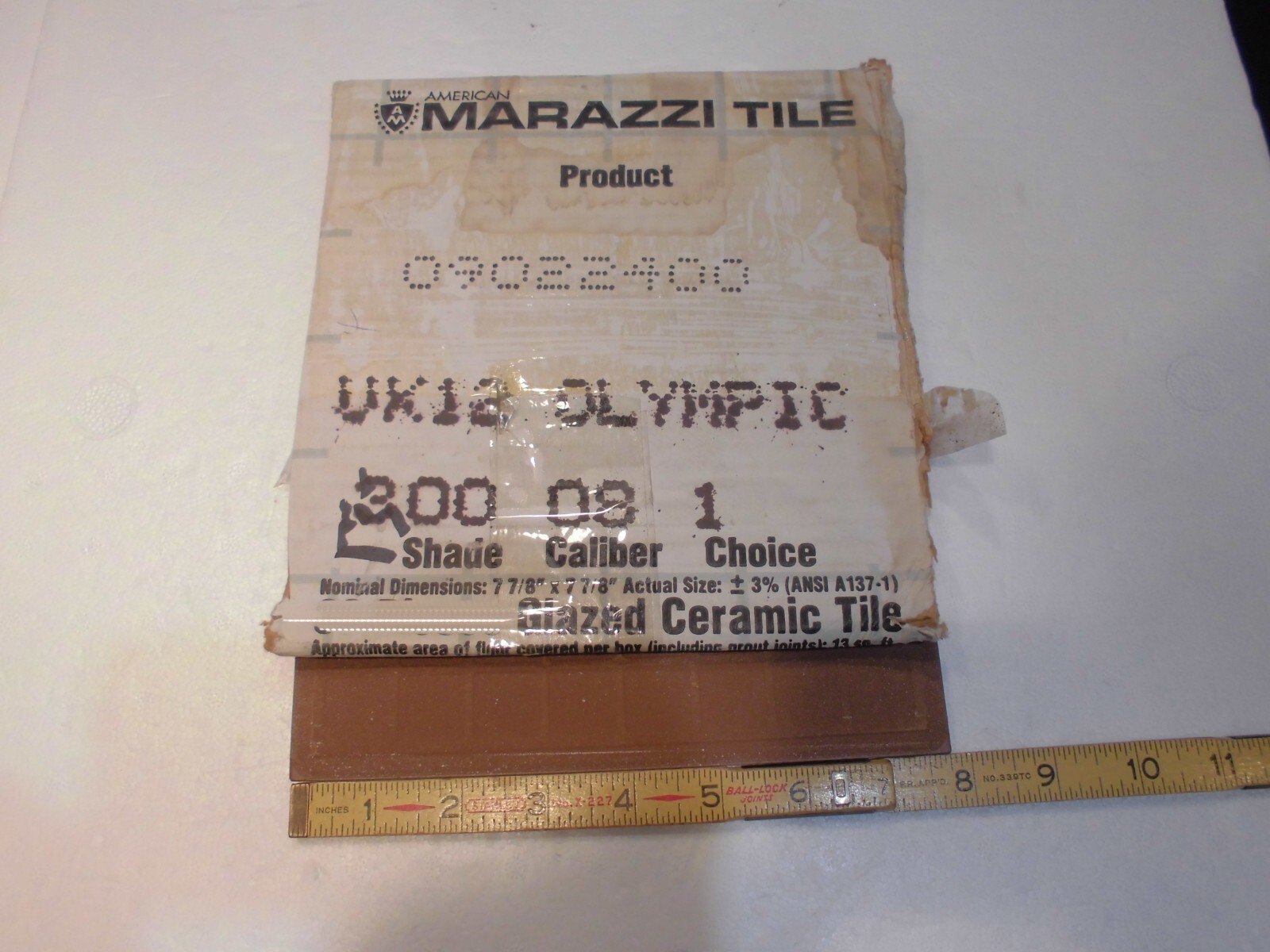 1 pc. Off-white – Light Almond: 8″ Ceramic Floor Tile by Marazzi, Rough Texture