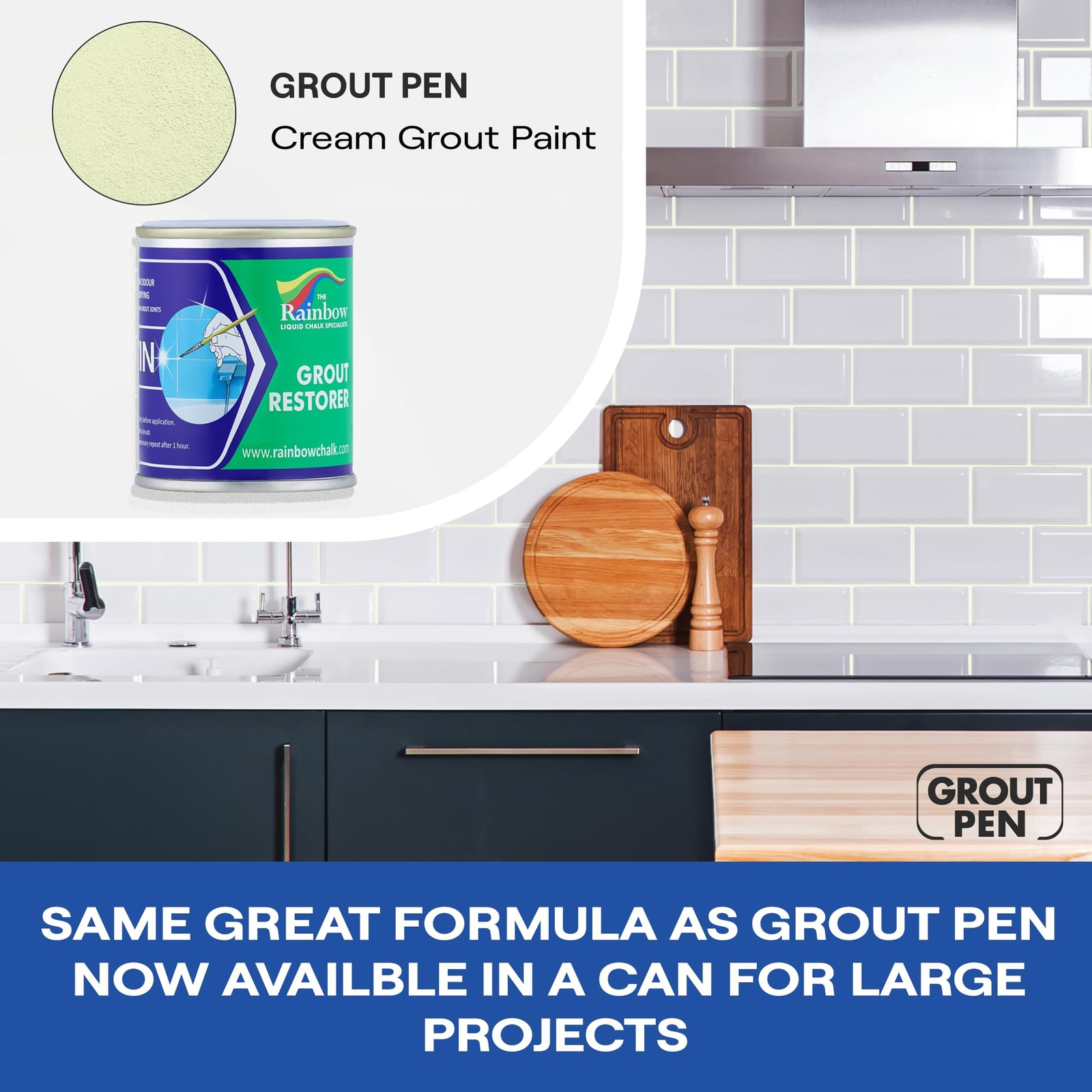 Grout Pen Cream Grout Paint: Waterproof Tile Paint Grout Refresh Restorer for…