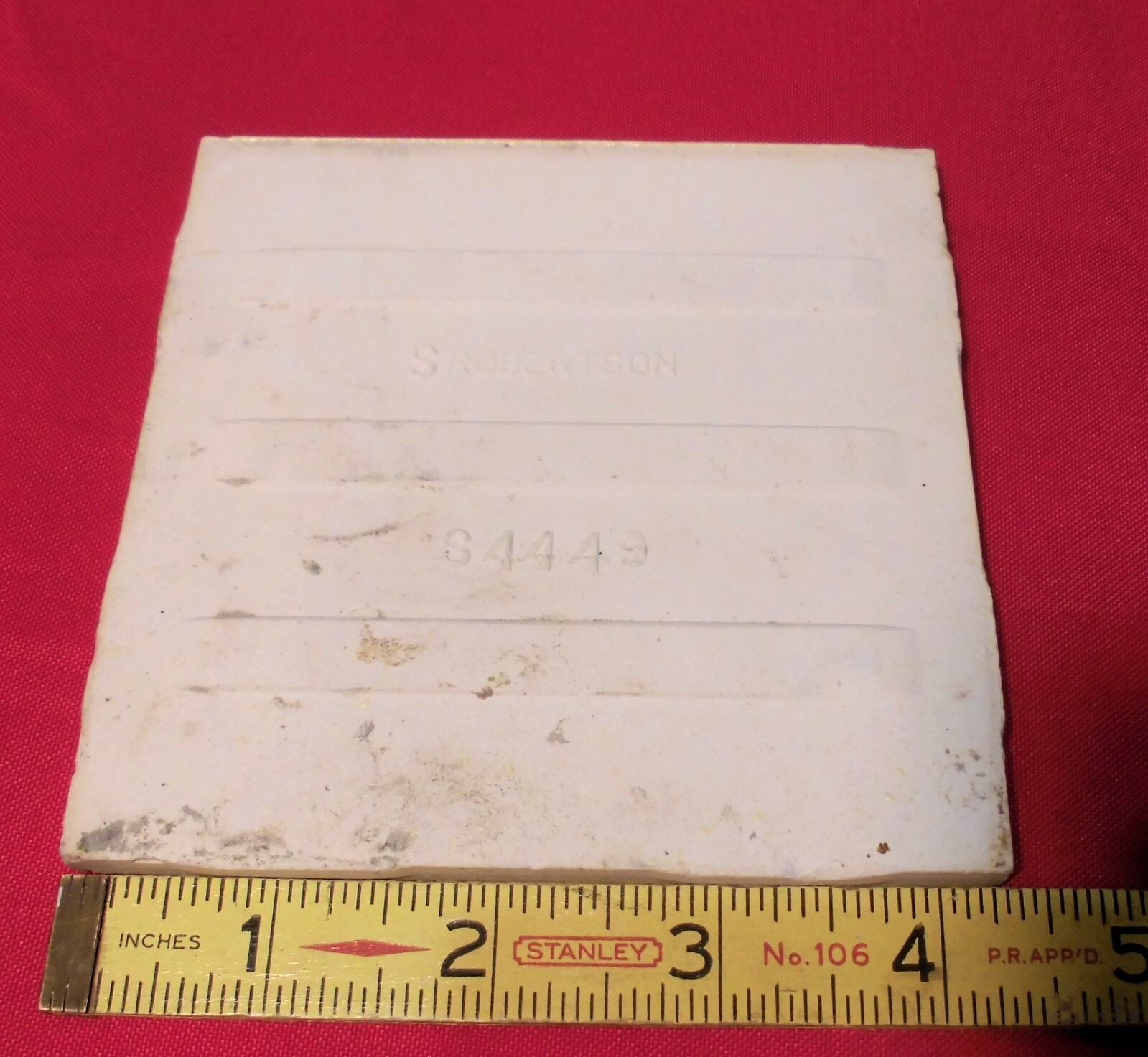 1 pc. Stardust Yellow: Vintage Glossy Ceramic Bullnose Tile 4-5/16” Robertson