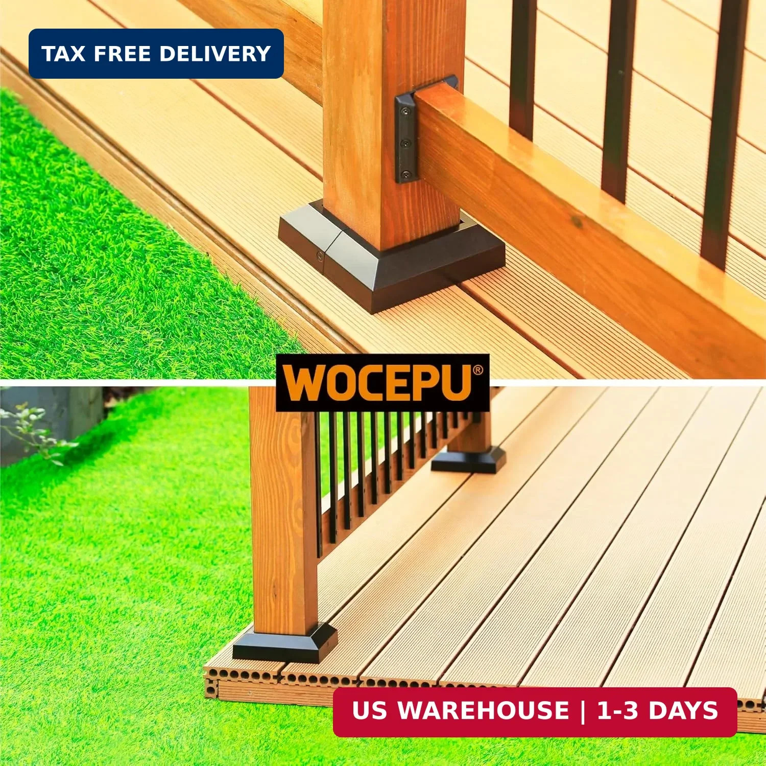 4 pcs 4×4 (Actual: 3.5″x3.5″) Aluminum Deck Post Base Cover, for Railings, Stair