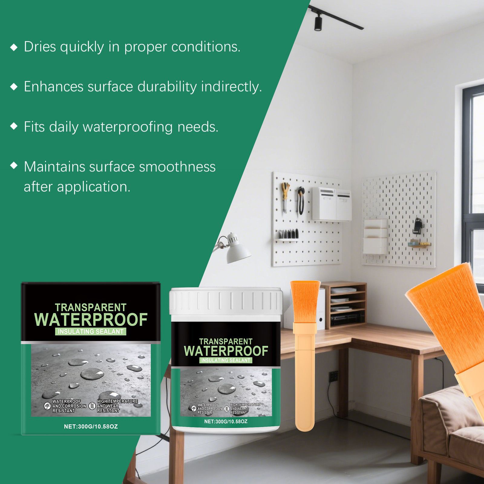 300g Invisible Waterproof Agent Insulating Sealant Anti-Leakage Agent + Brush