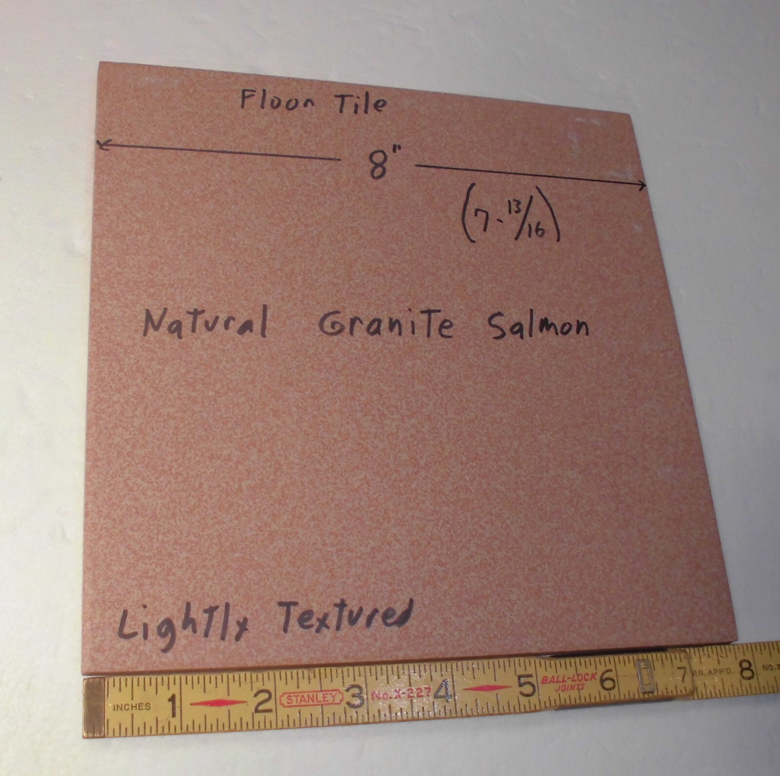 1 pc. Speckled Granite Salmon – Maroon: 8″ Porcelain-Italian-Floor-Tile, New
