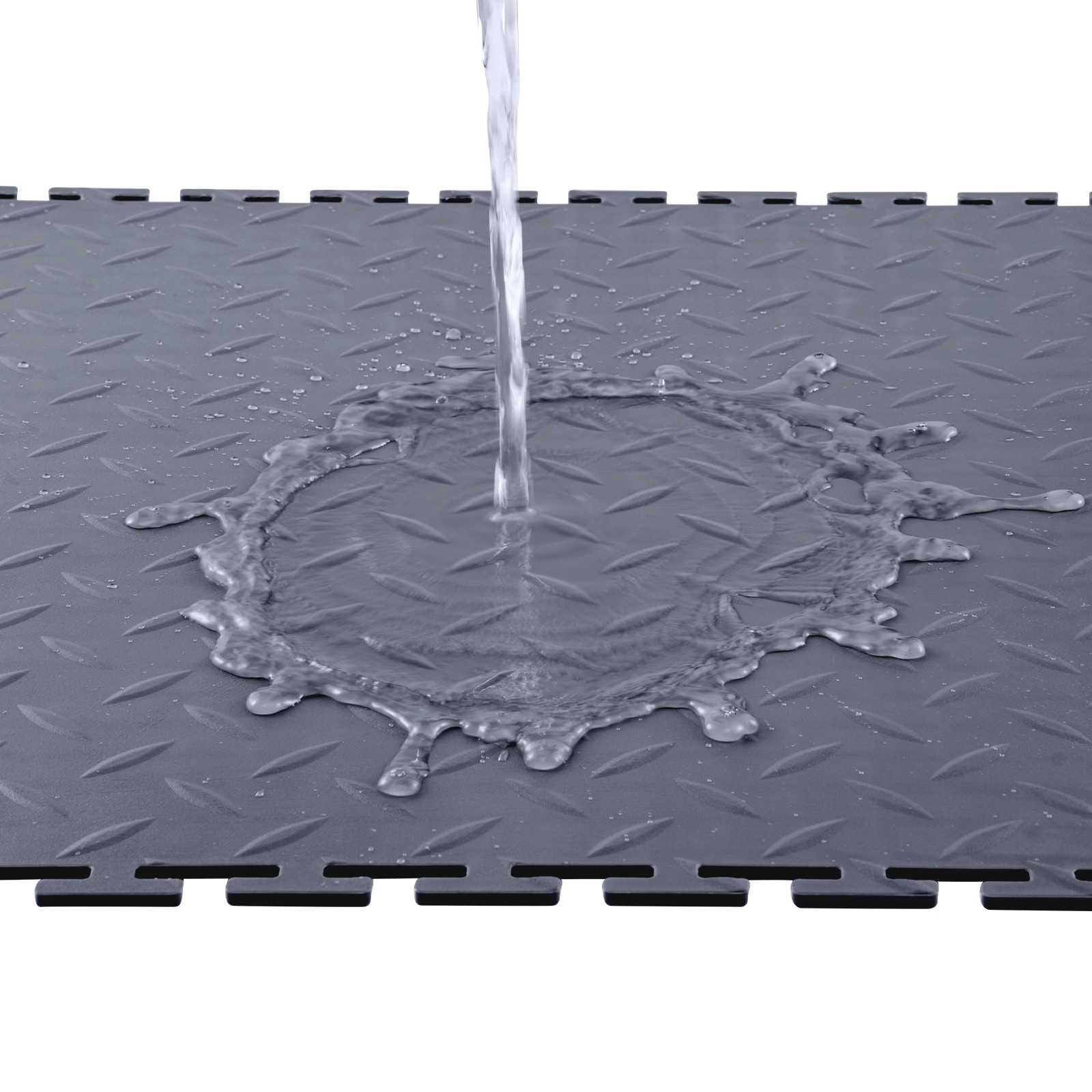 VEVOR Garage Floor Tiles Interlocking 16 Pack 20.2×20.2×0.2 in PVC Graphite Gray