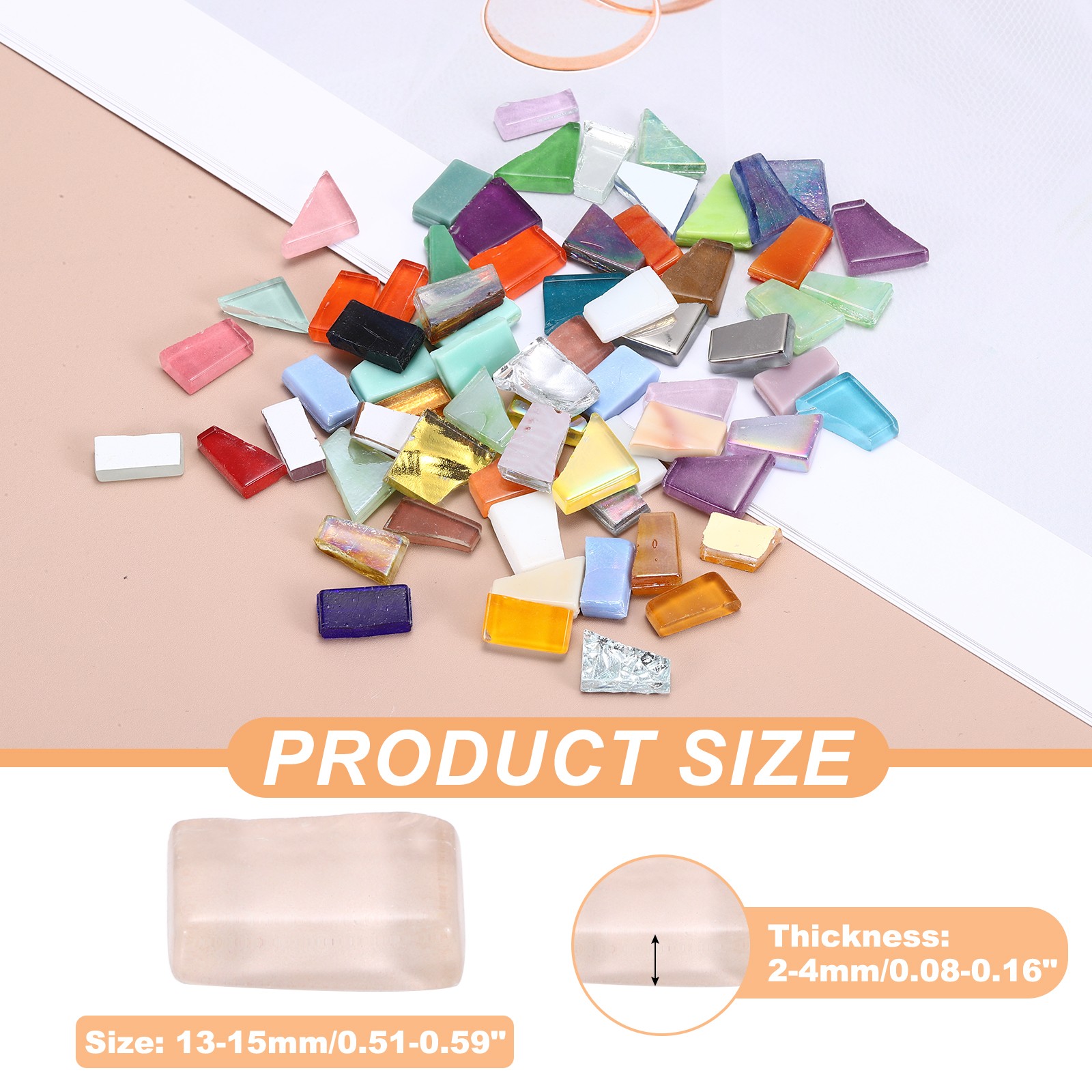 Irregular Glass Mosaic Tiles, 100g/0.2LB Stained Glass Sheets, Pink Series