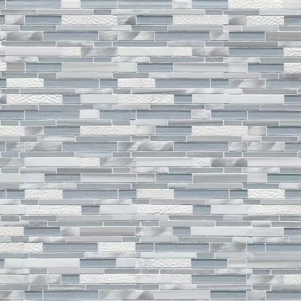 Harlow Interlocking 12 In. X 12 In. X 0.31 In. Glass/Stone/Metal Mesh-Mounted Mo