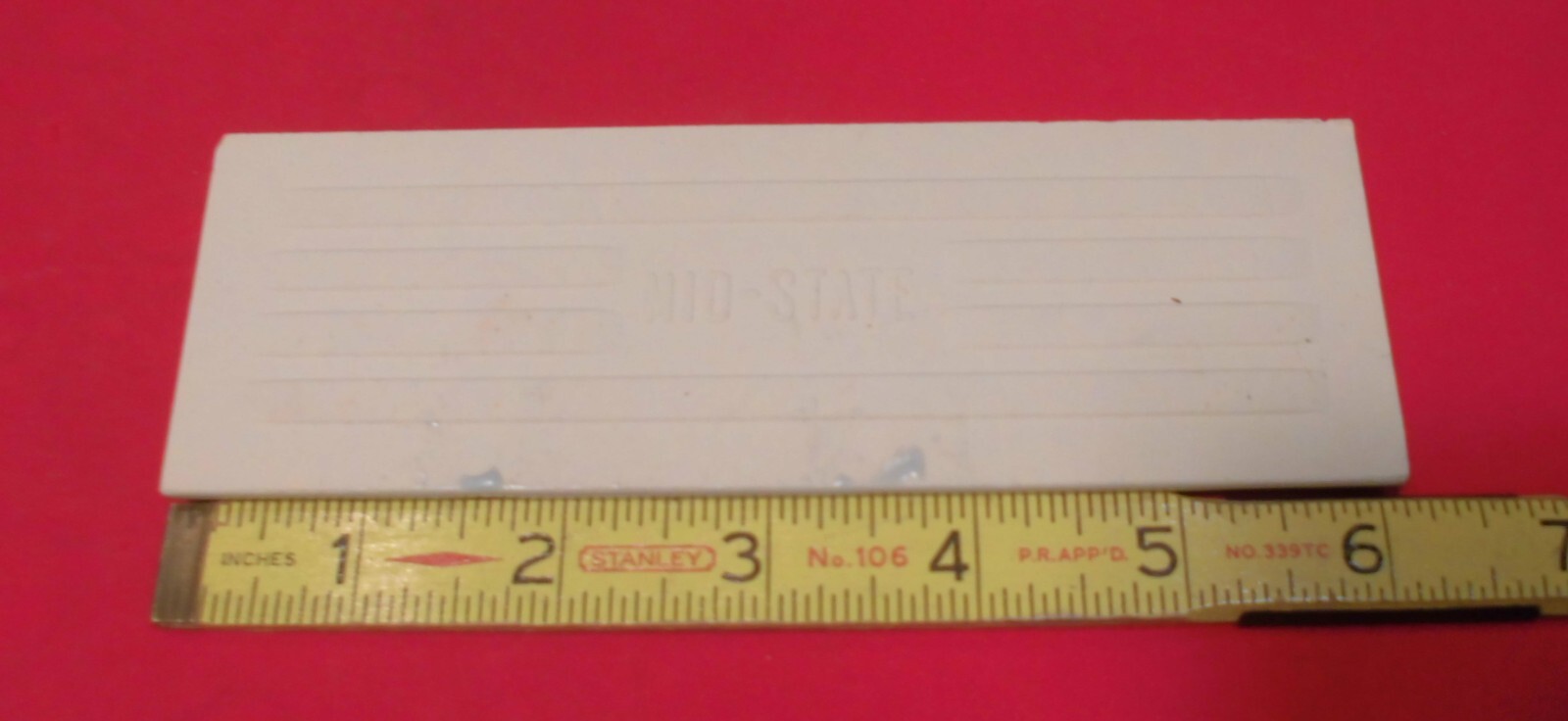 1 pc. Vintage Matte *Pearl Gray* 2” X 6-1/8” Surface Bullnose Ceramic Tile, NEW