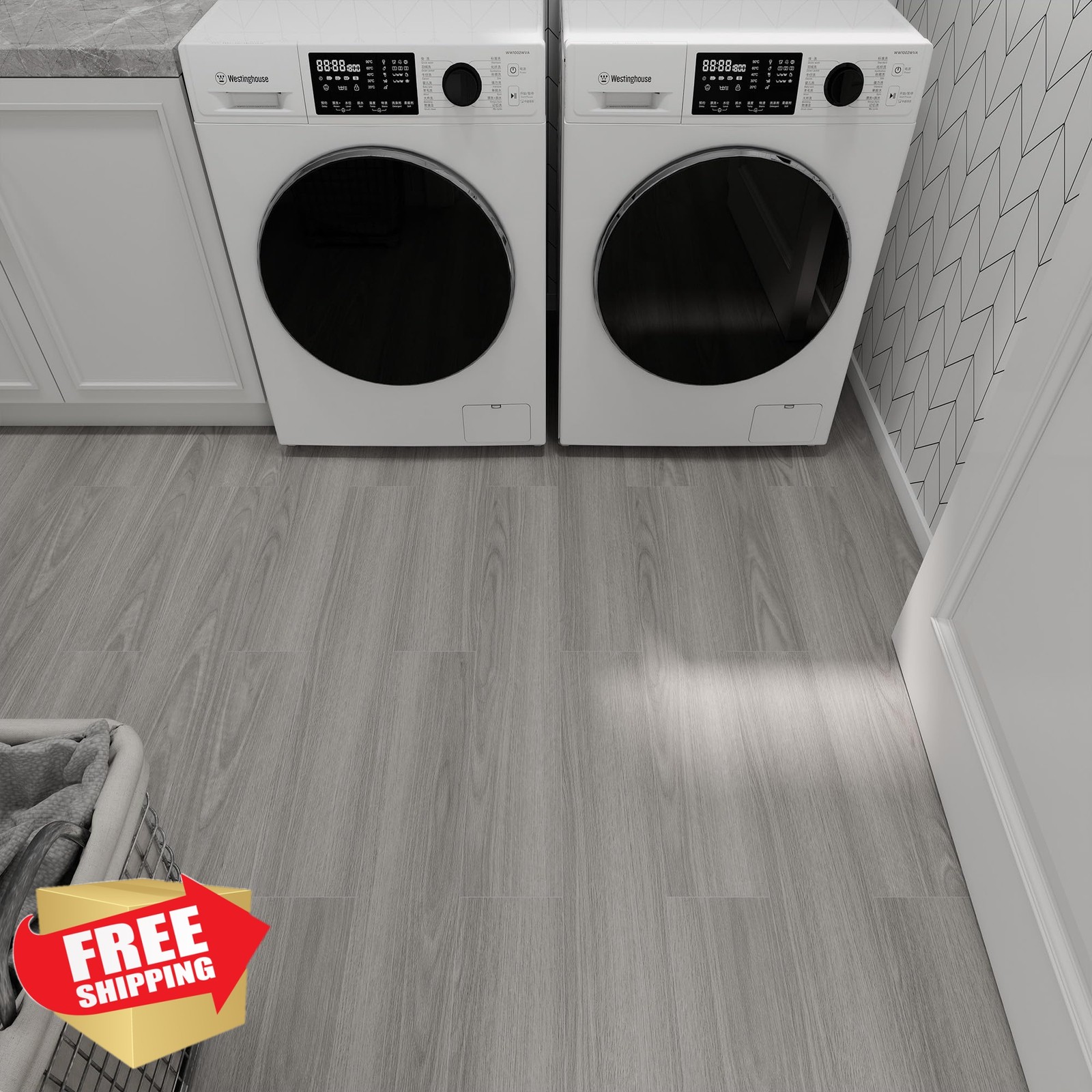 SULSUMIC Smoke Oak 36×6 vinyl flooring 36 pack