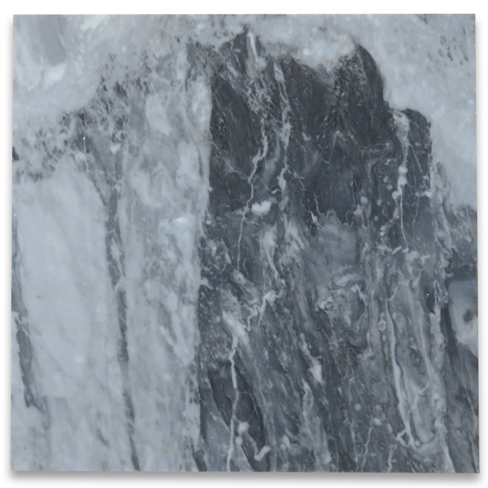 K45P Bardiglio Gray Dark Grey Marble 18×18 Tile Polished