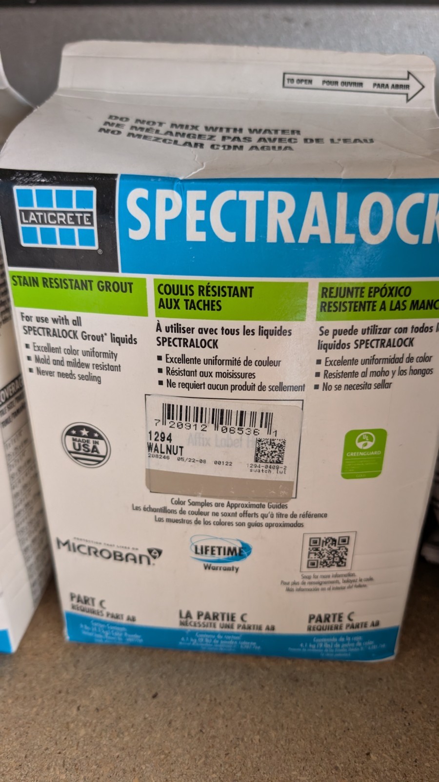 Laticrete Spectralock Grout Part C Powder, Full Unit (9 lb) – Dusty Grey