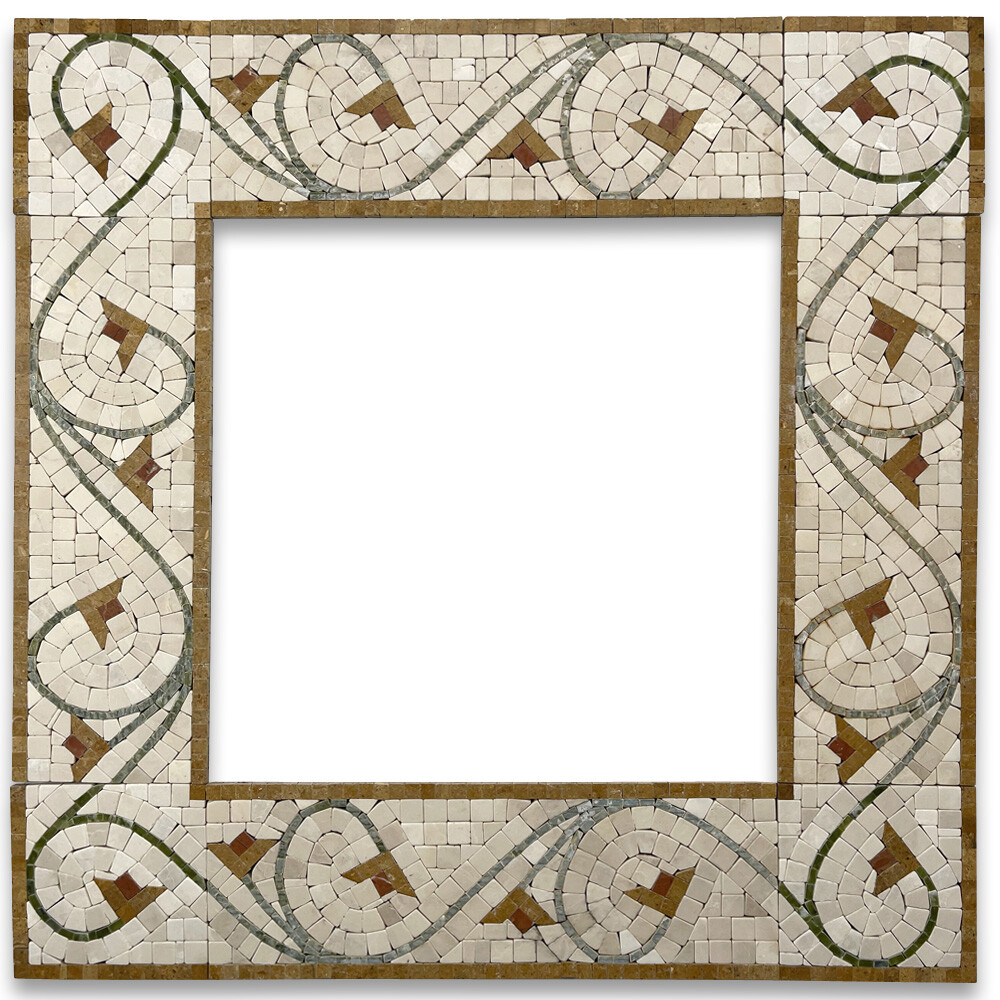 B4693T Marble Mosaic Border Listello Accent Tile Agean Antique 5×14.5 Tumbled