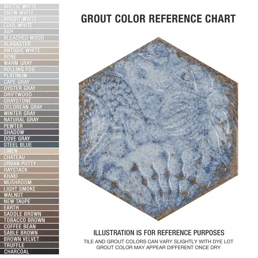 Gaudi React Hex Marina 8-5/8 In. X 9-7/8 In. Porcelain Floor and Wall Tile (11.5