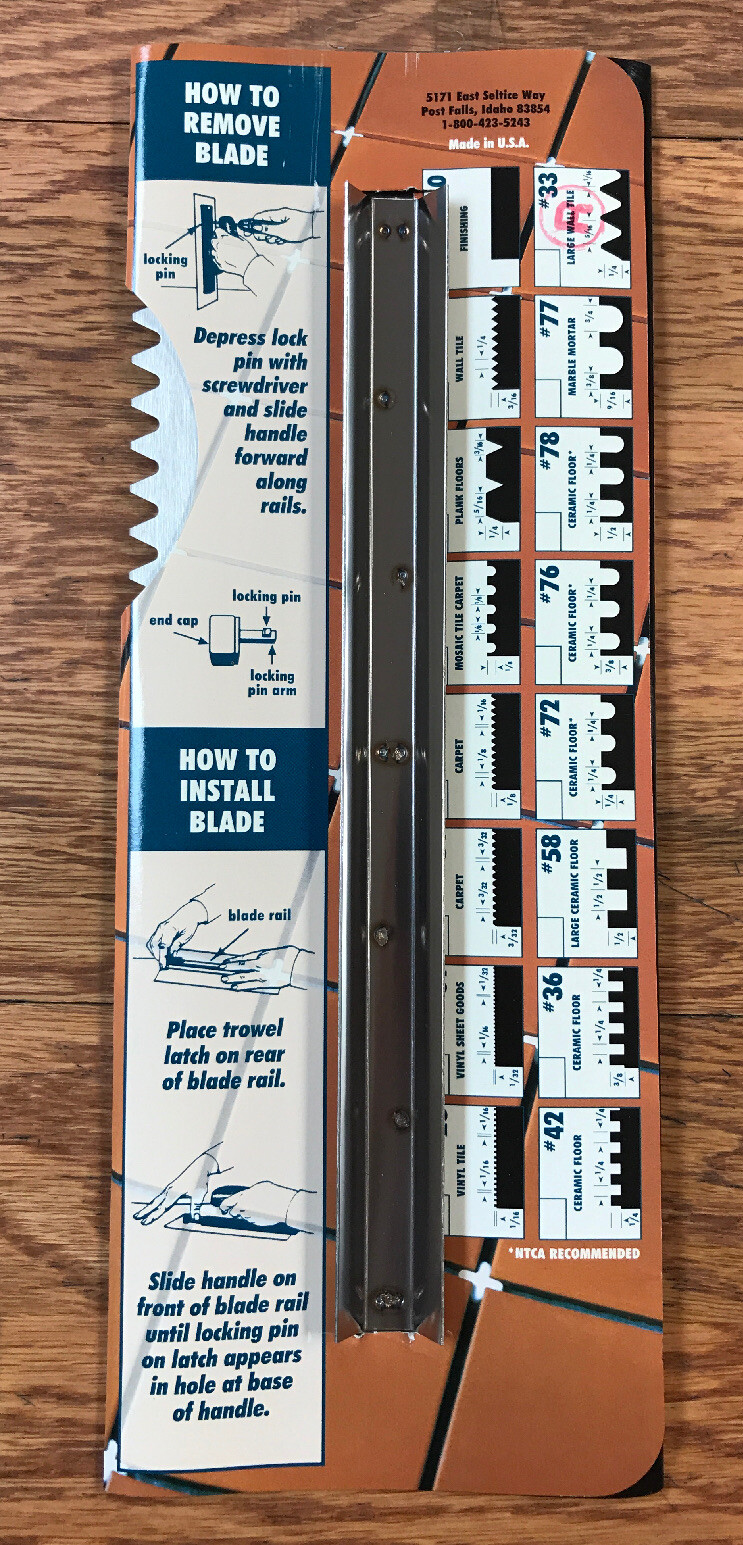 Barwalt 31331 Tile and Wood Flooring Trowel Blade #33