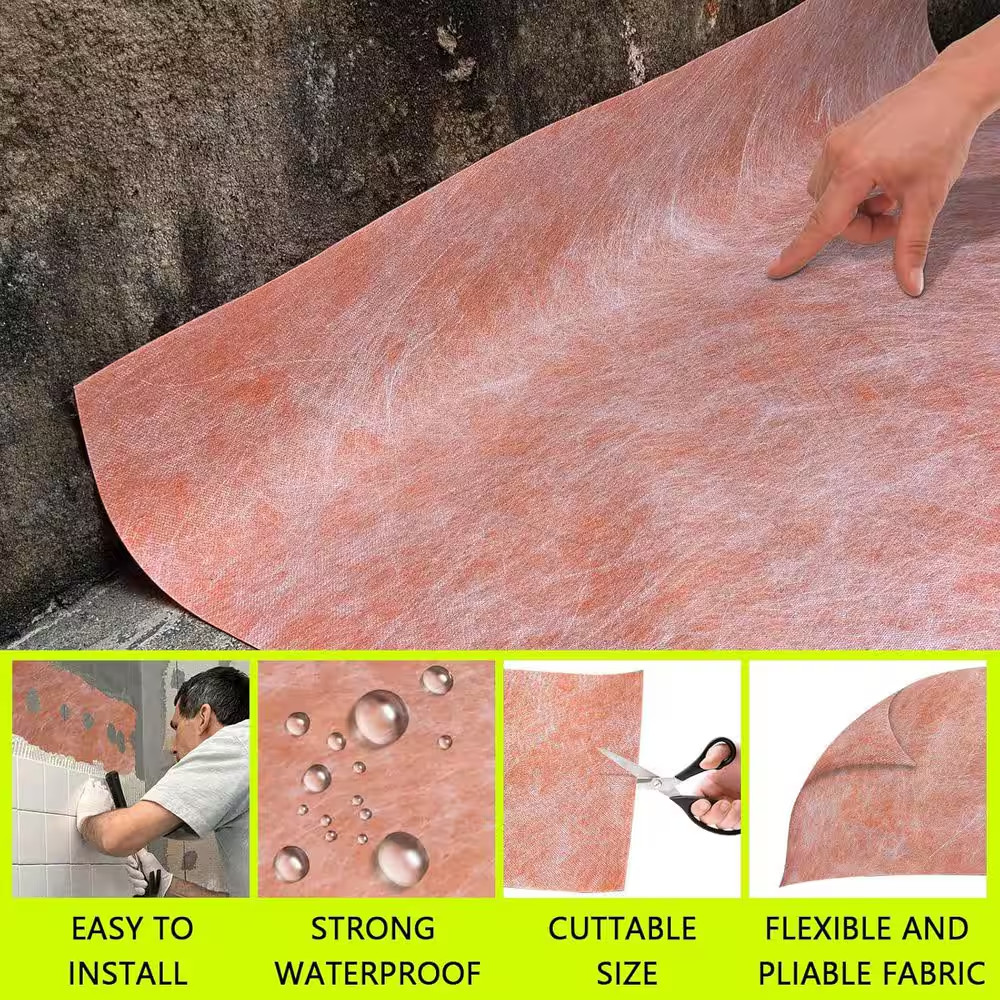 Waterproof Membrane 325 Sq. Ft. Roof Tile Underlayment PE Fabric for Shower Wall
