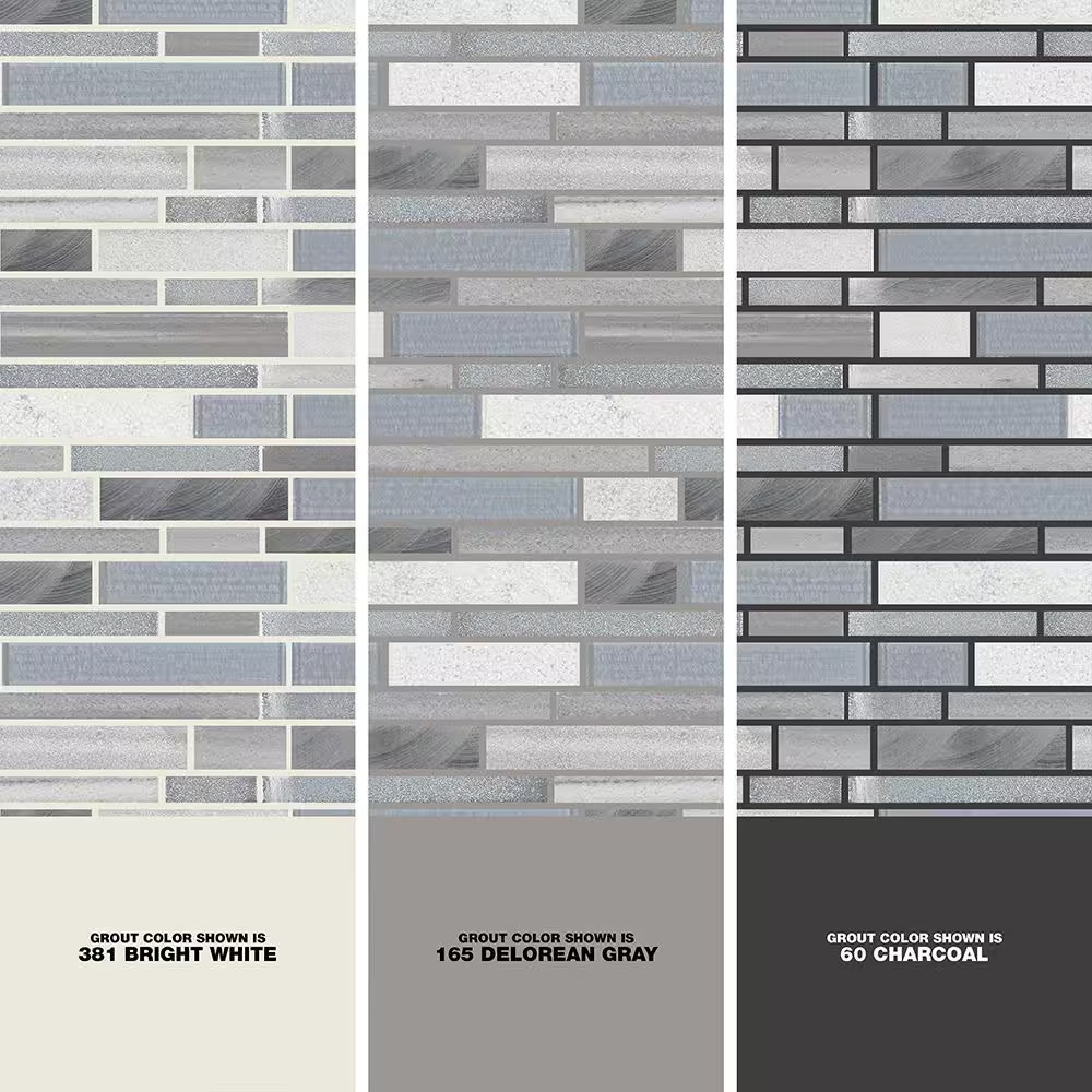 Harlow Interlocking 12 In. X 12 In. X 0.31 In. Glass/Stone/Metal Mesh-Mounted Mo