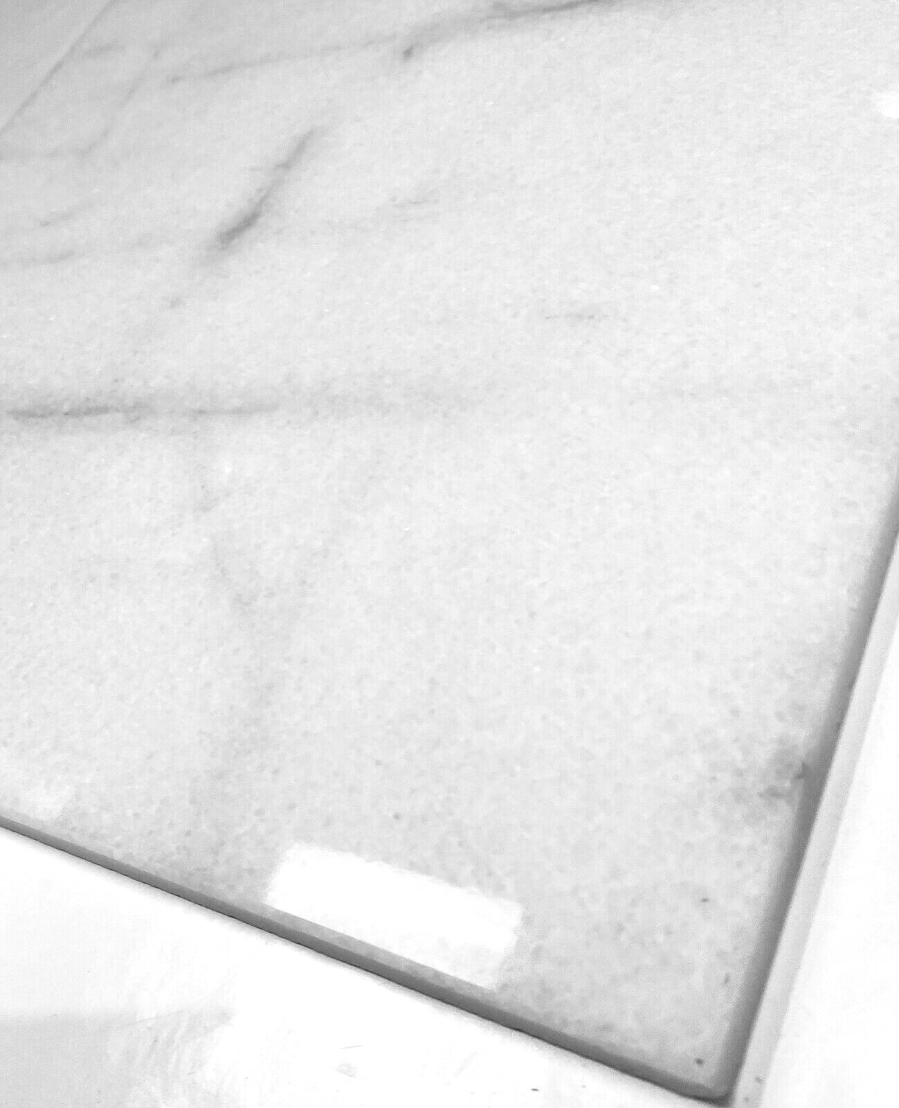 Carrara White 12×12 Polished Straight Edge Marble Tile Backsplash Kitchen Bath