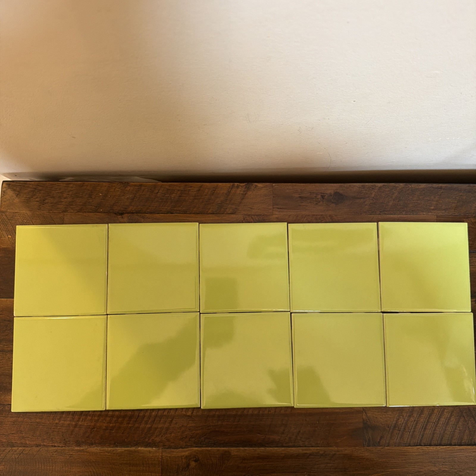 Lot Of 10 Vintage Green Tile Bathroom Replacement Craft Made In USA