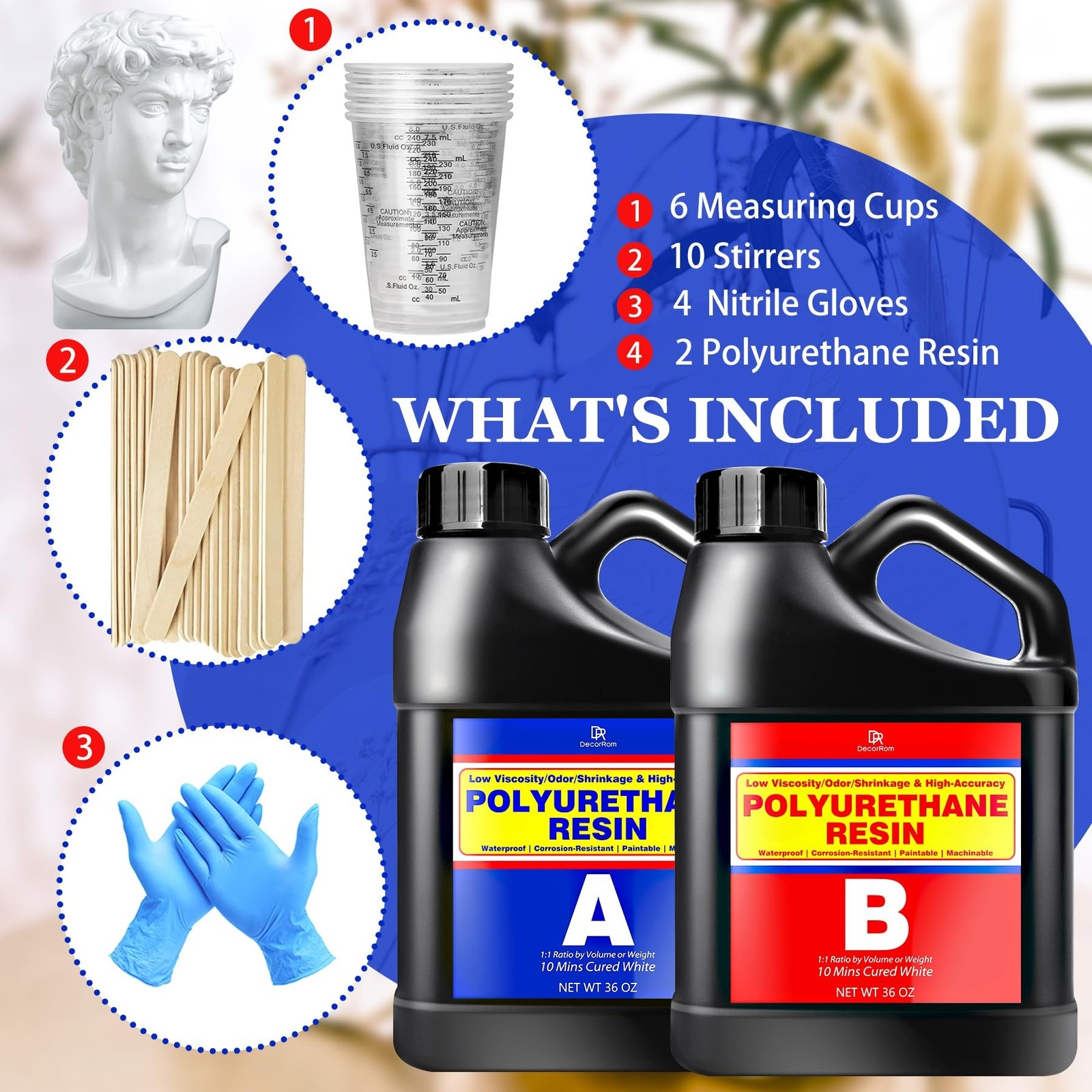 Polyurethane Resin, 72oz Polyurethane Casting Resin, Rapid Curing White, Low …