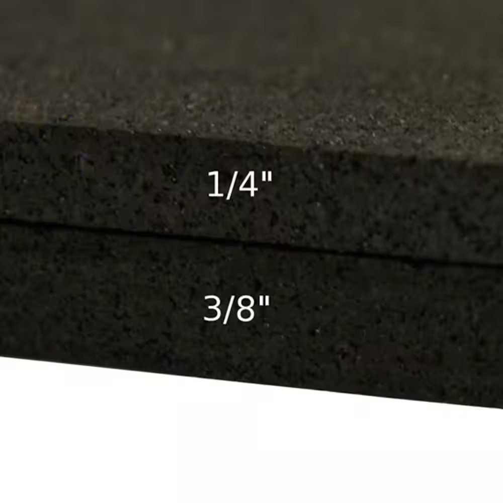 Recycled Flooring 1/4 In. T X 4 Ft. W X 10 Ft. L Black Commercial Rubber Floorin