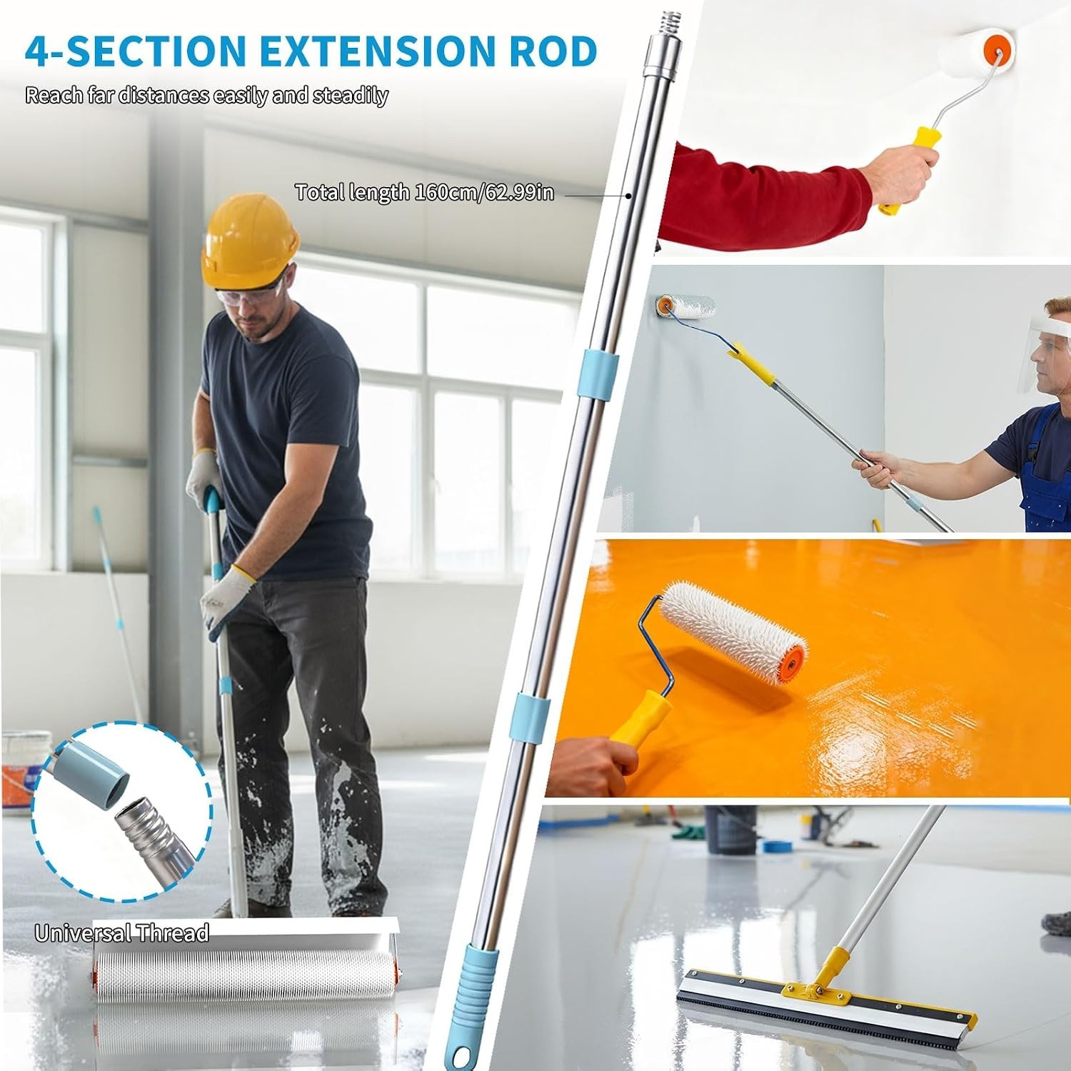 Self Leveling Epoxy Floor Tool Kit Spiked Roller Shoes Trowel Scraper Extension
