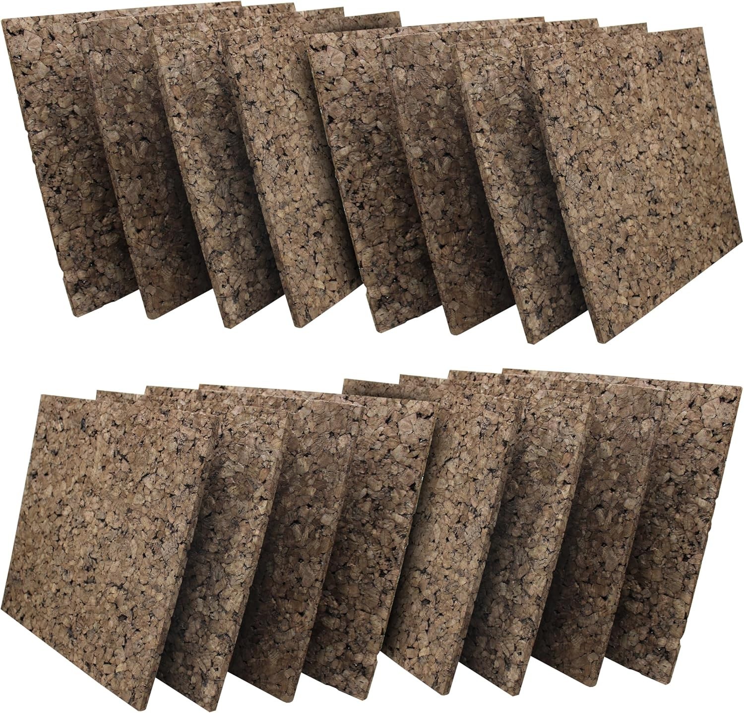 12″ x 12″ x 9.5mm Thick Dark Brown Cork Squares, Wall Tiles, Square Pinning Cork