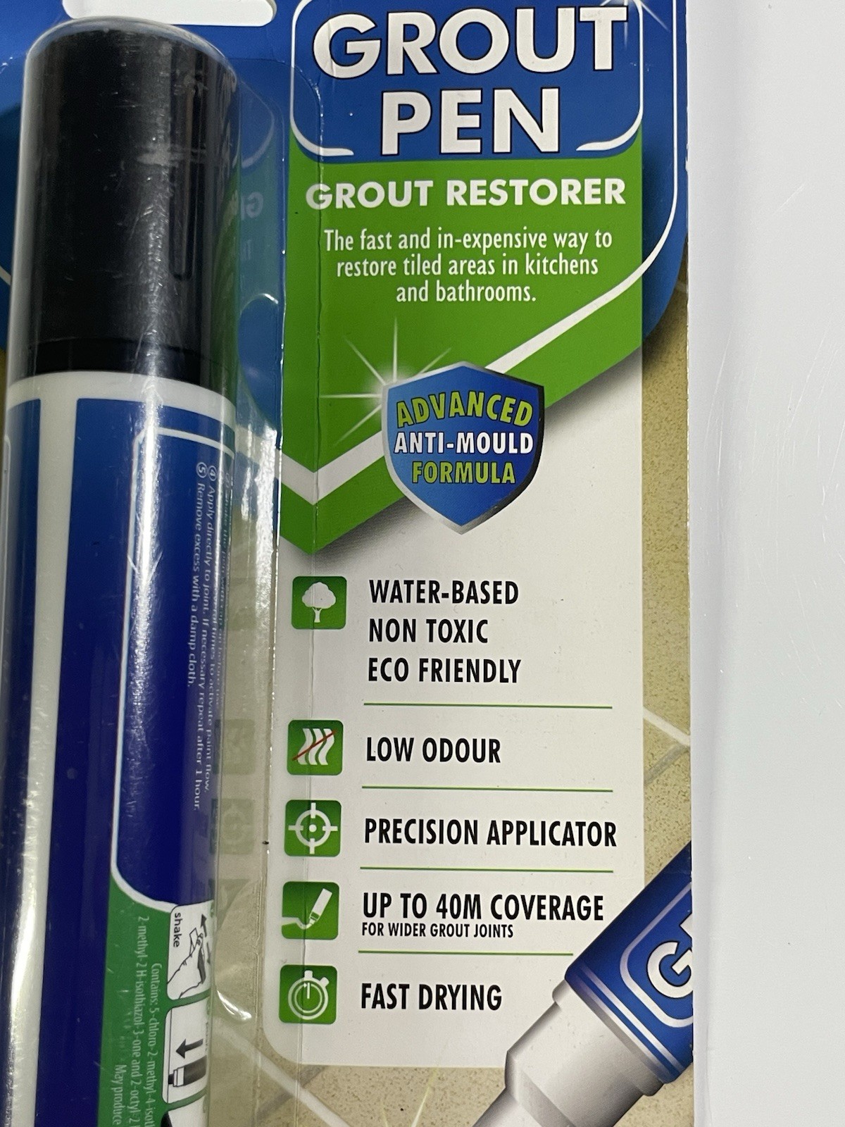 Grout Pen Black Tile Paint Marker: Waterproof Tile Grout Colorant Pen – Wide Tip