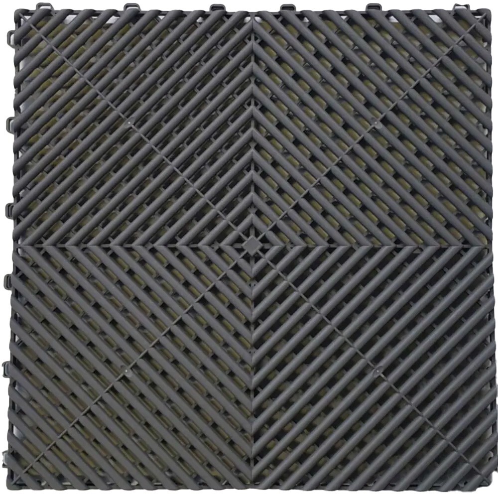 Two Car Garage Set of GTools 400 series Ribbed Floor Tiles Plus Front Edging