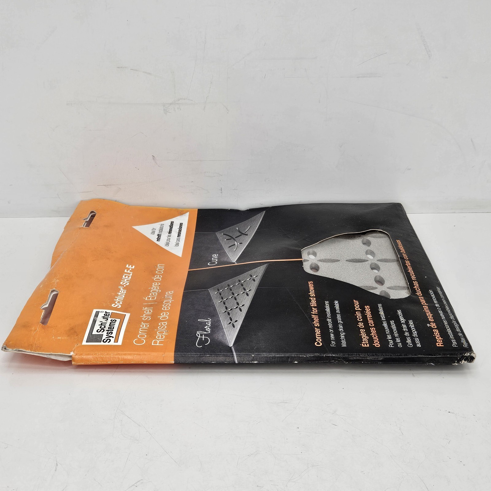 Schluter SHELF-E Triangular Floral Design Stone Grey SES1D5TSSG Shower Shelf