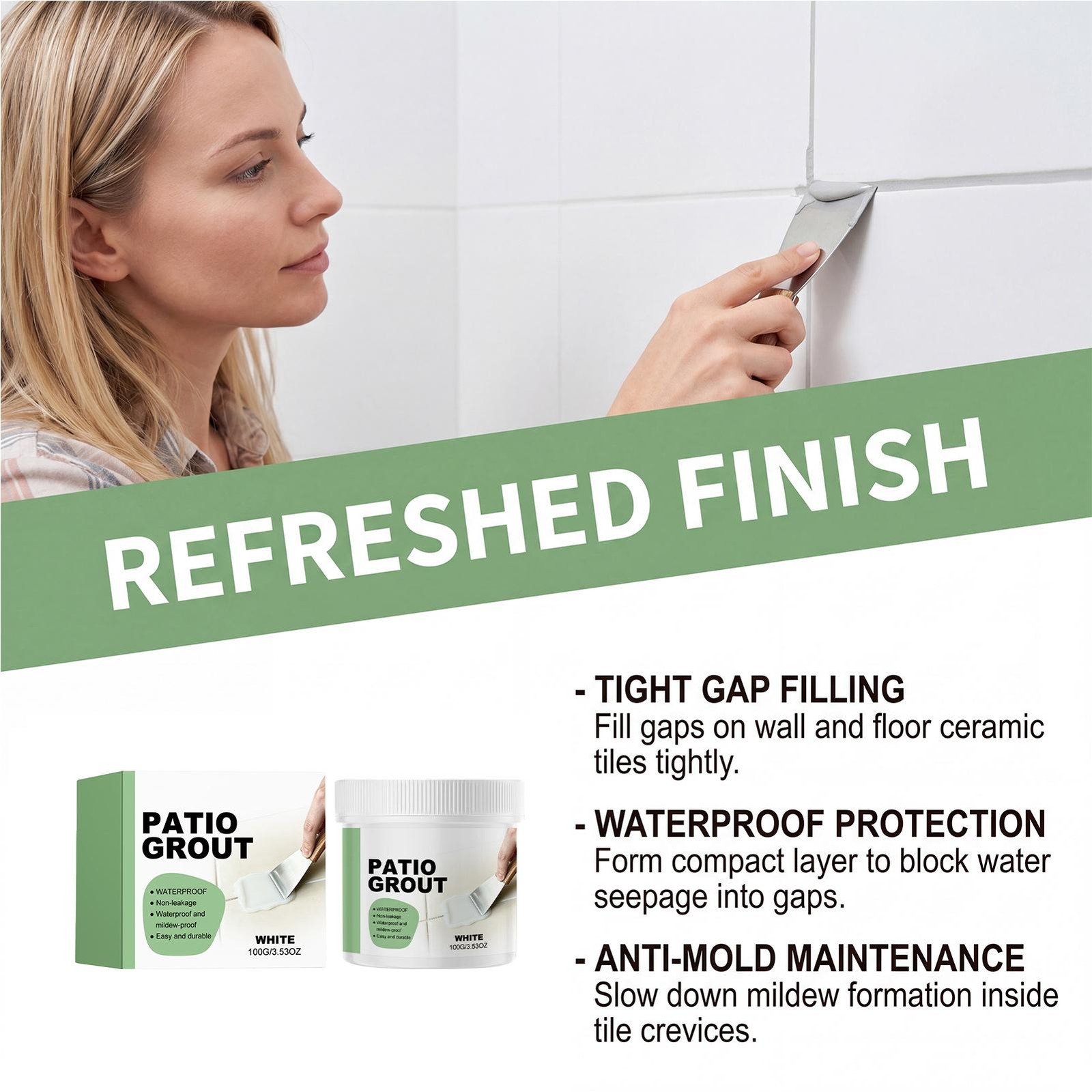 Patio tile grout Tile Sealant for Shower | 100g Long Lasting Gapfilling Adhesiv