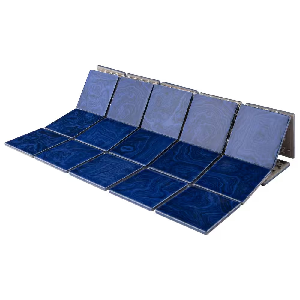 Resort Marine Blue 12 In. X 12 In. Porcelain Mosaic Tile (1.02 Sq. Ft./Each)