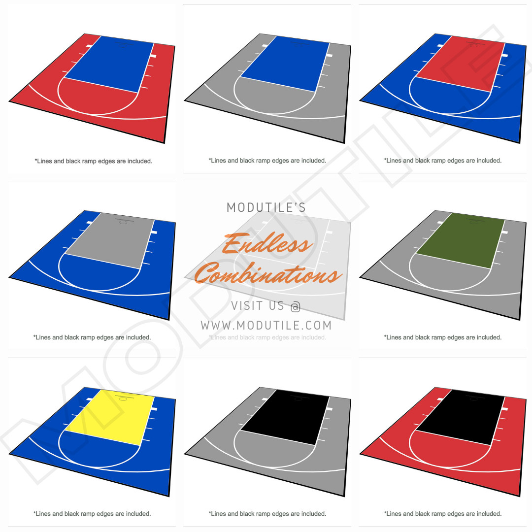 Backyard Basketball Kit – Half Court Kit 20 ft x 24 ft -Lines and Edges Included