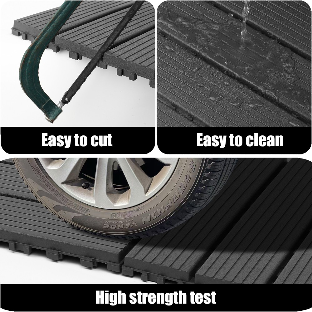 44x Plastic Interlocking Decking Tiles Terrace Decking Tiles, 12 X 12 Inches