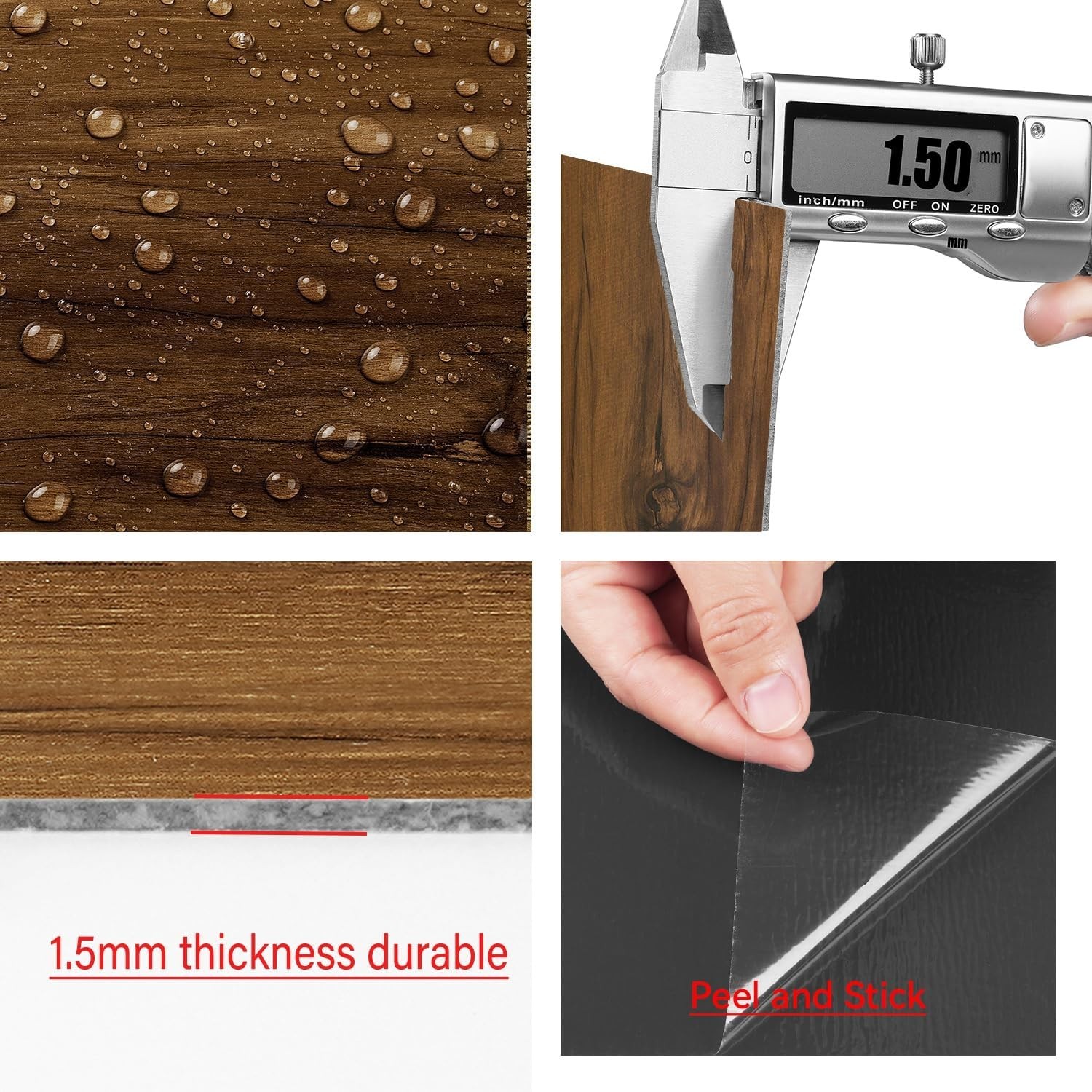 36-Pack Wood Vinyl Floor Tiles 6×36 Waterproof DIY Renter Friendly