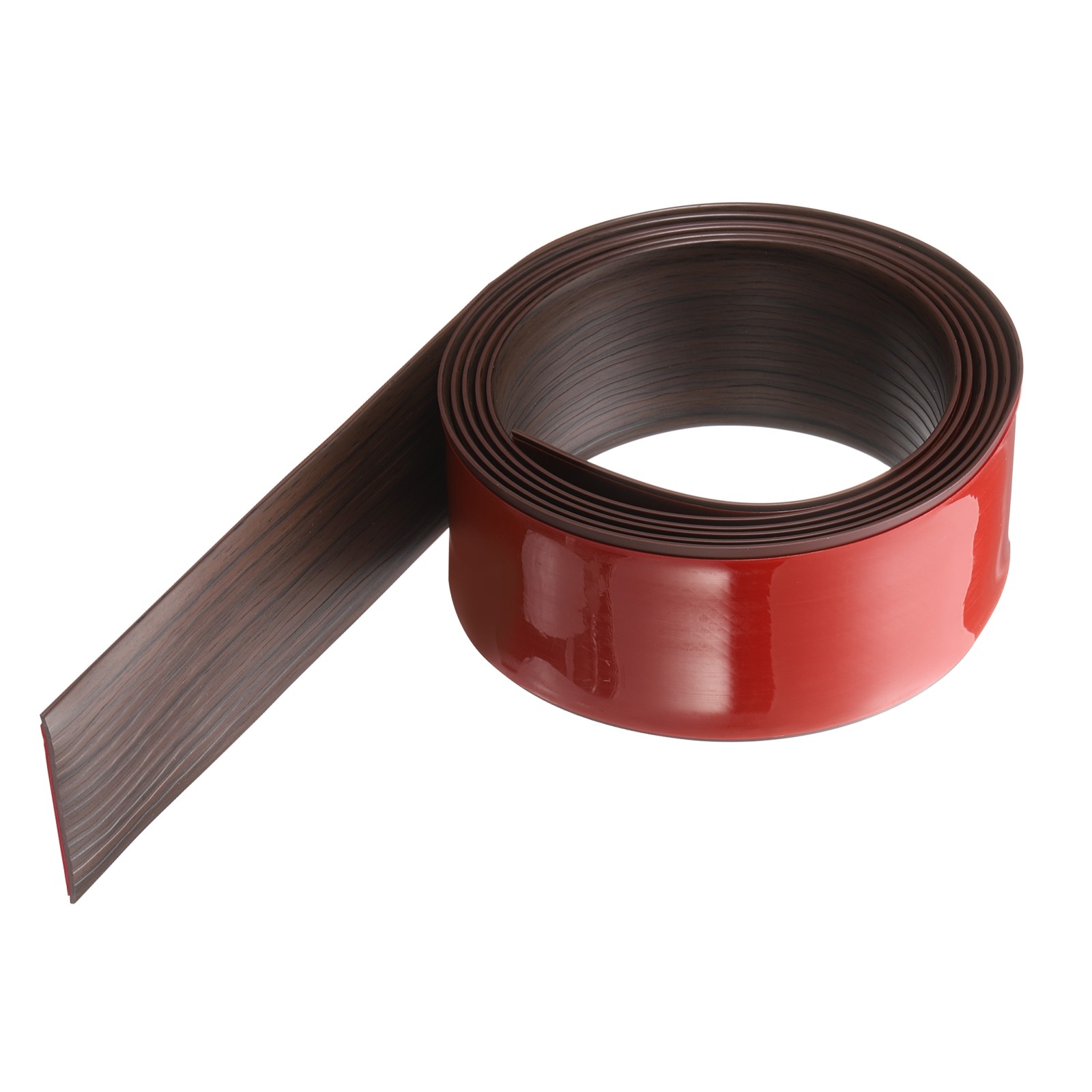 Floor Transition Strip 2″ 6.56ft Self-Adhesive Edge Trim Dark Brown Wood Grain