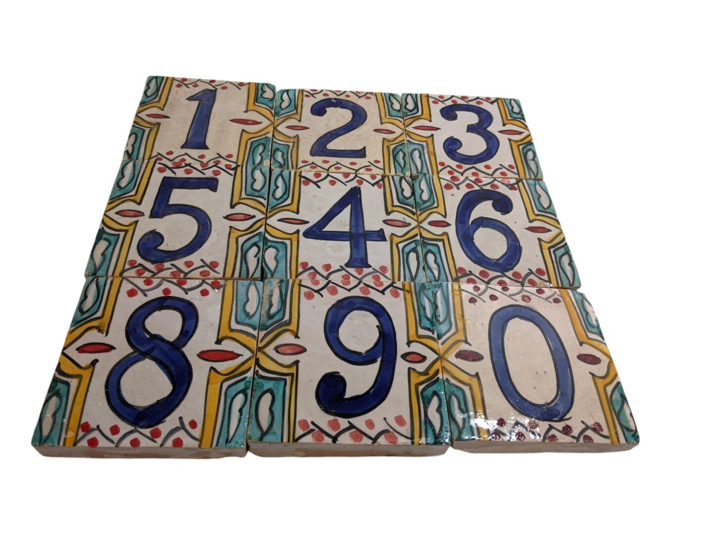 Moroccan Zellige House Number Tiles Number 4 Four 10cm/4 Inches