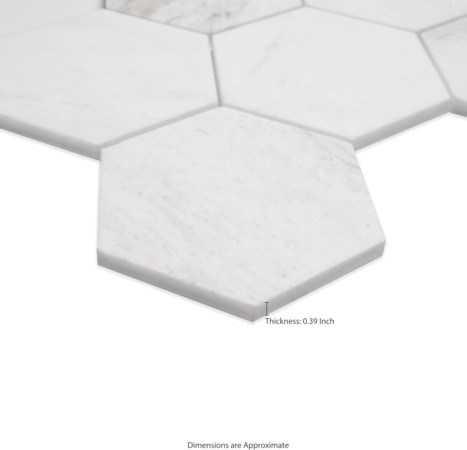 Arabescato Venato White Hexagon Honed Marble Tile for Elegant Spaces