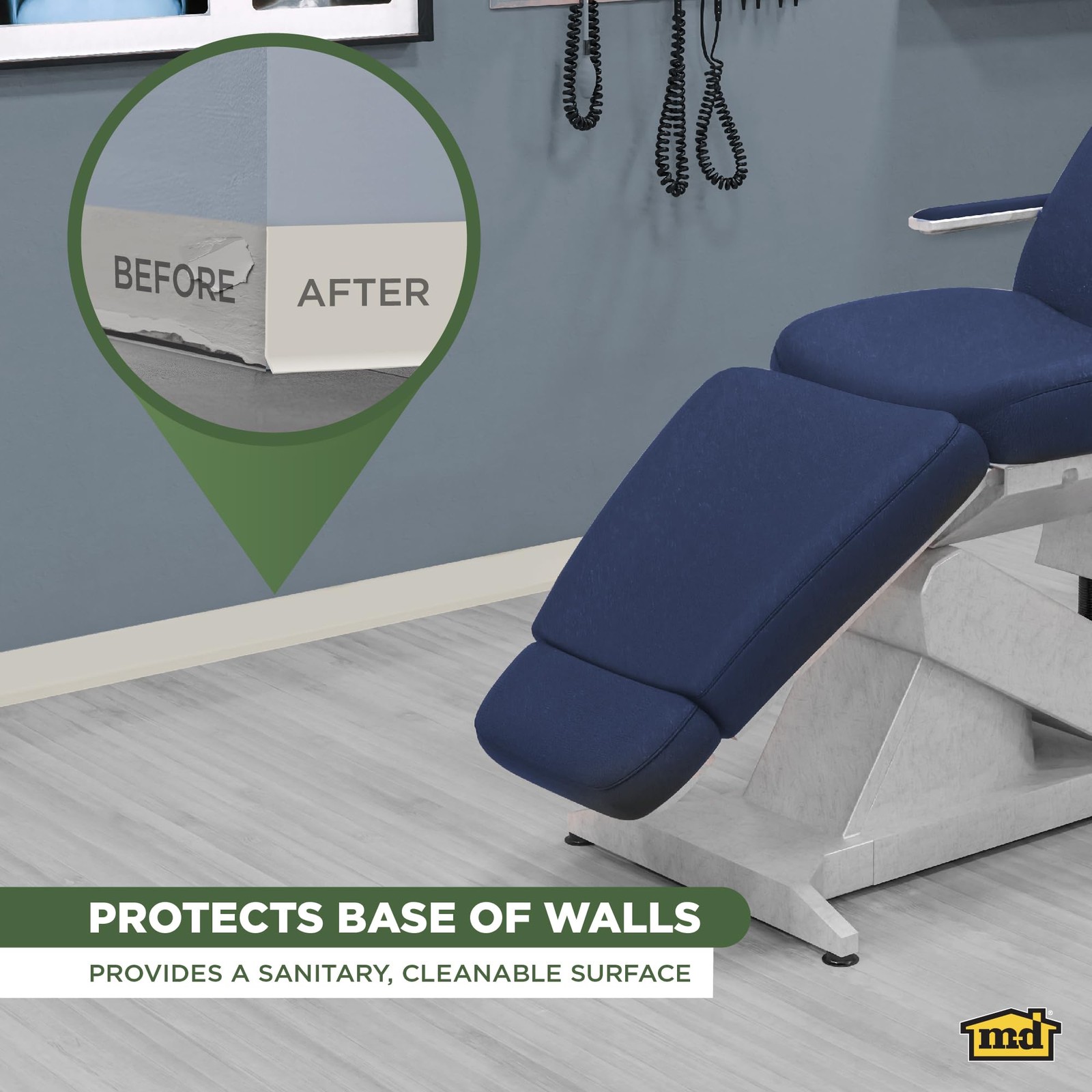 4-Inch x 120-Feet Dry Back Vinyl Wall Base, Flexible Dry Back Vinyl Trim with…