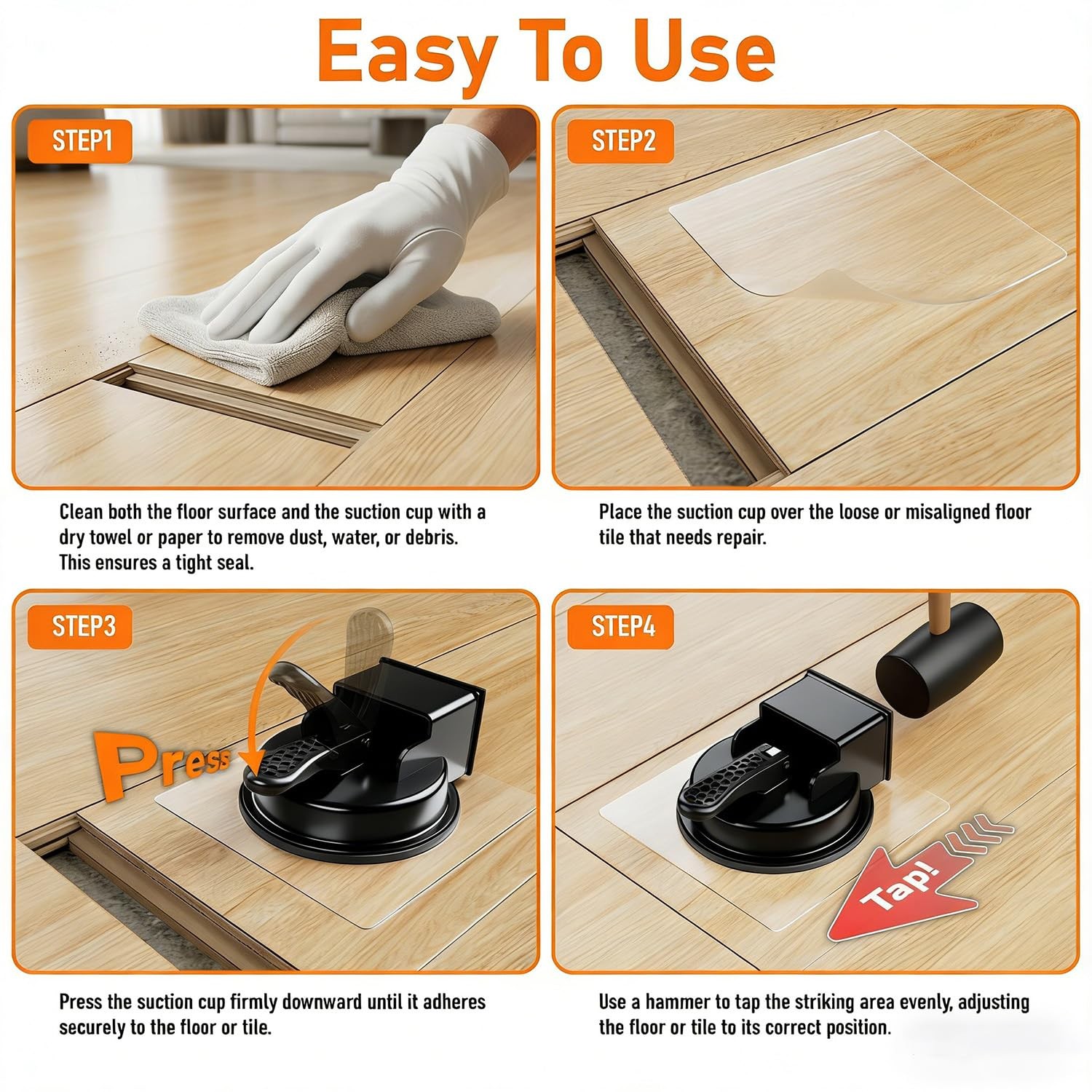 Starlume Floor Gap Fixer Tool Fix Floor Gaps In 2 Steps 5 Sticky Pads For