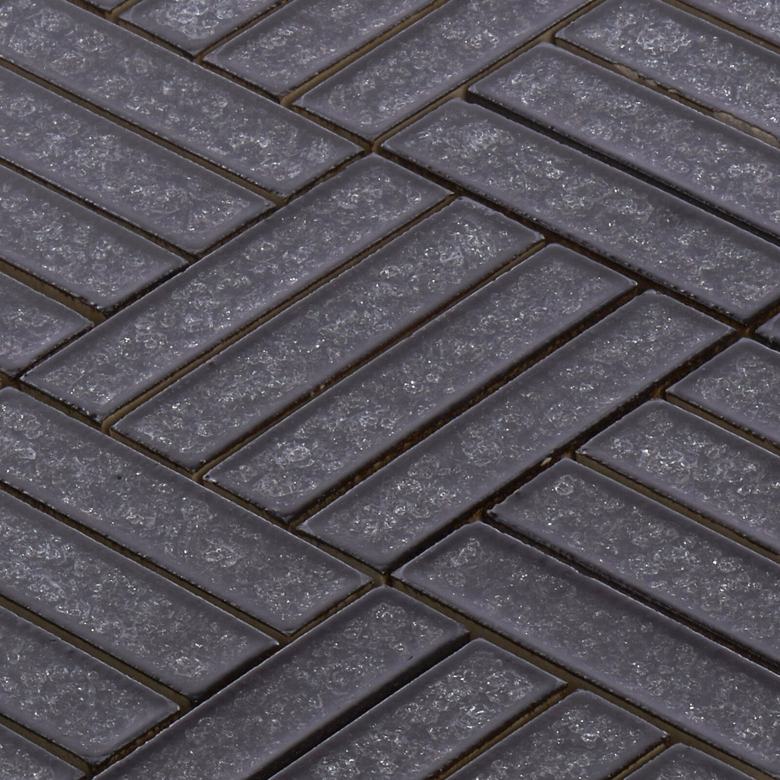 Black Crackle Glass Basketweave Parquet Mosaic Tile Kitchen Bath Wall Backsplash