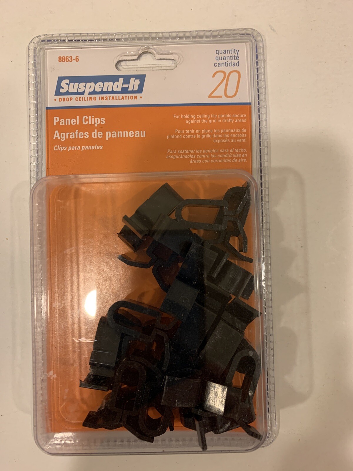 Suspend-It 8863-6 Drop Ceiling Installation Panel Clips Quantity 20