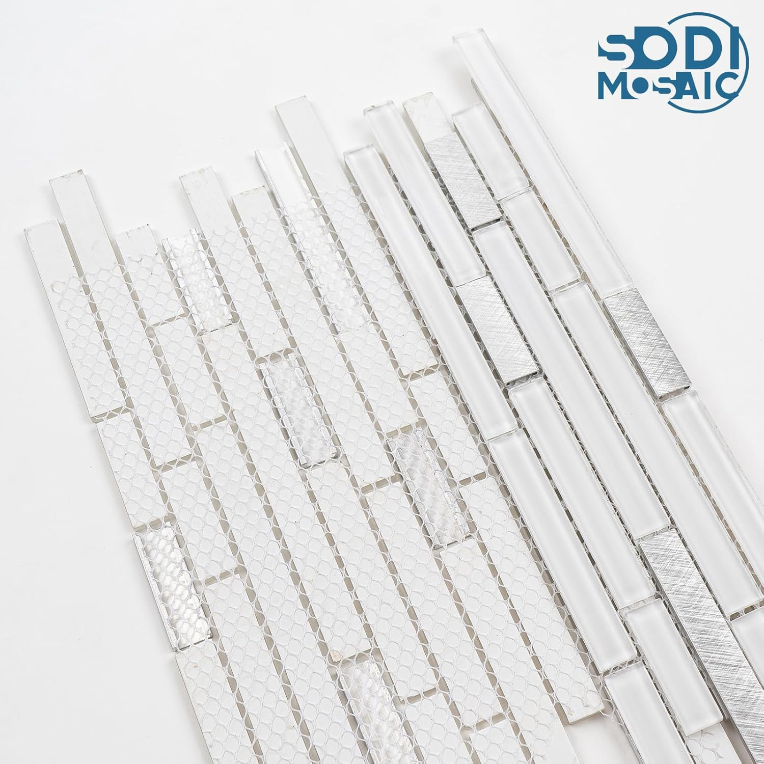White Glass Subway Mosaic Tile Glossy Kitchen Bath Backsplash 5 Sheets