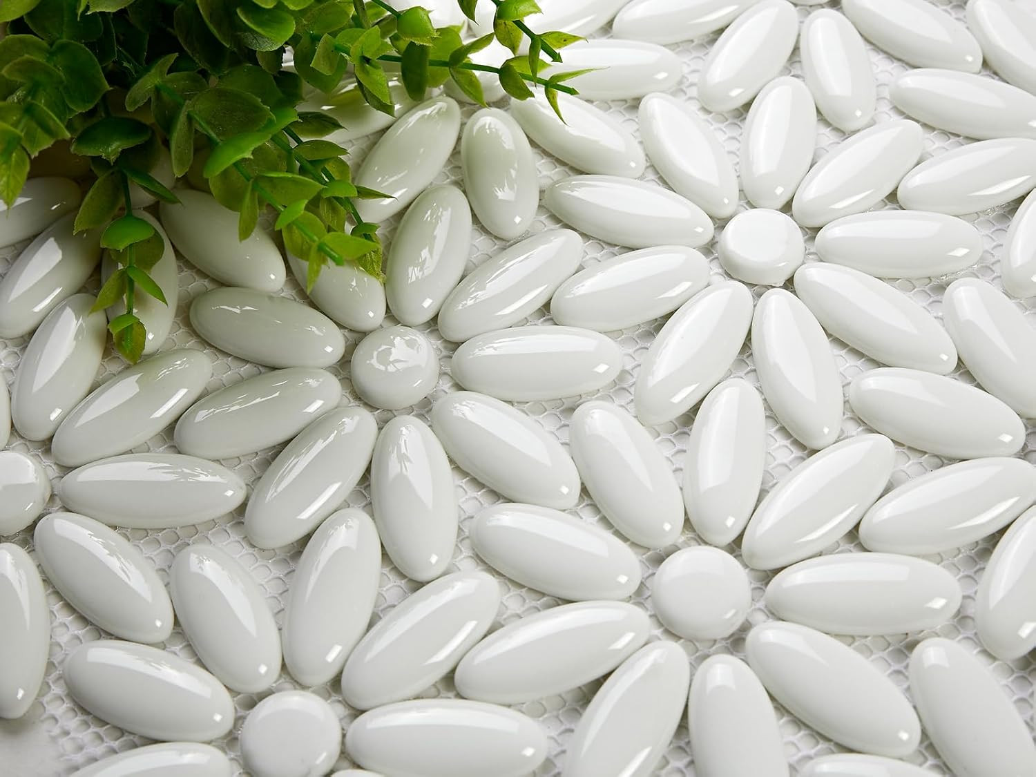 Elegant White Flower Mosaic Tiles – 5 Sheets for Kitchen & Bathroom Decor